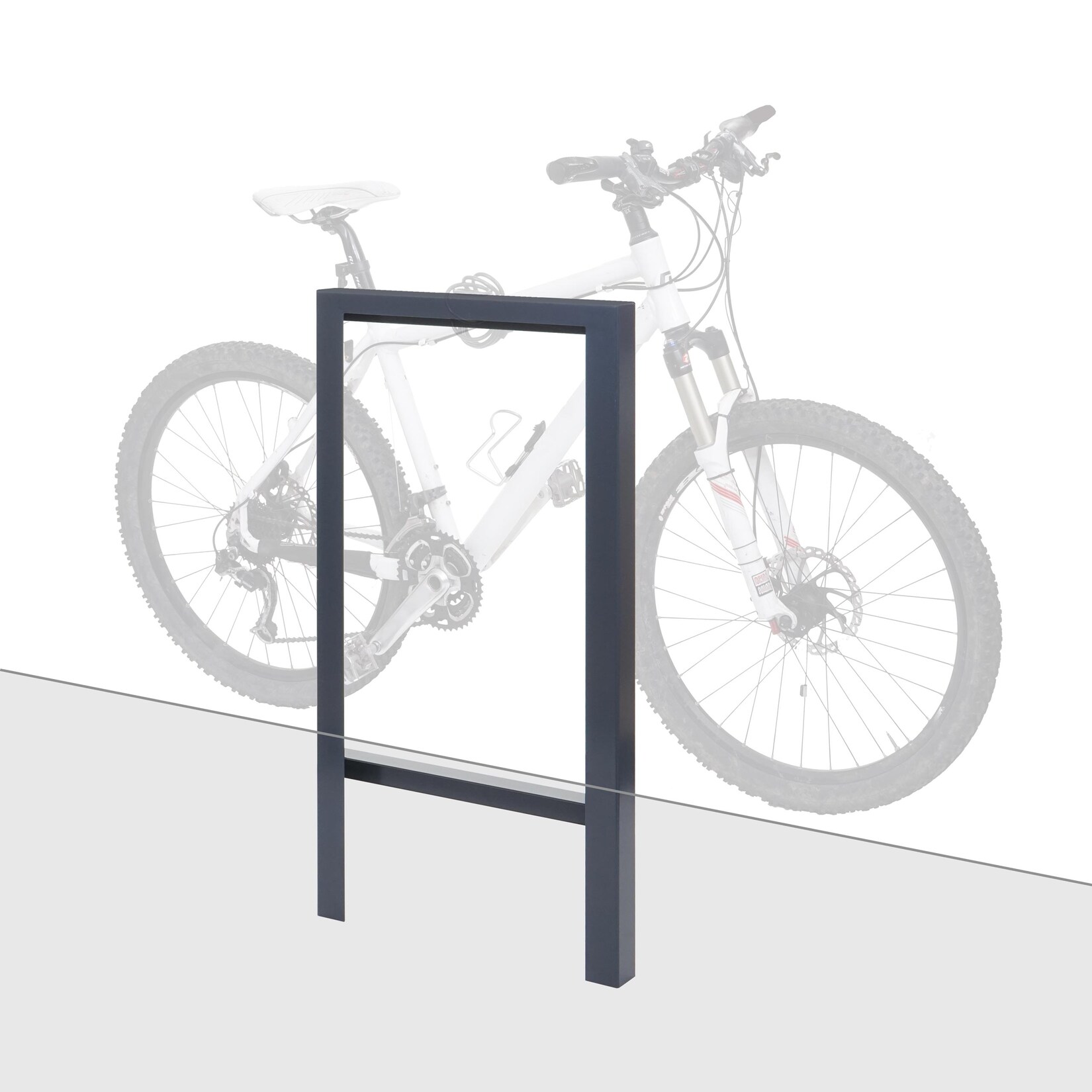 Fahrradbügel -J74 Fahrradständer Anlehnbügel, verzinkter Karbonstahl Outdoor-pulverbeschichtet 115x60x6cm ~ anthrazit