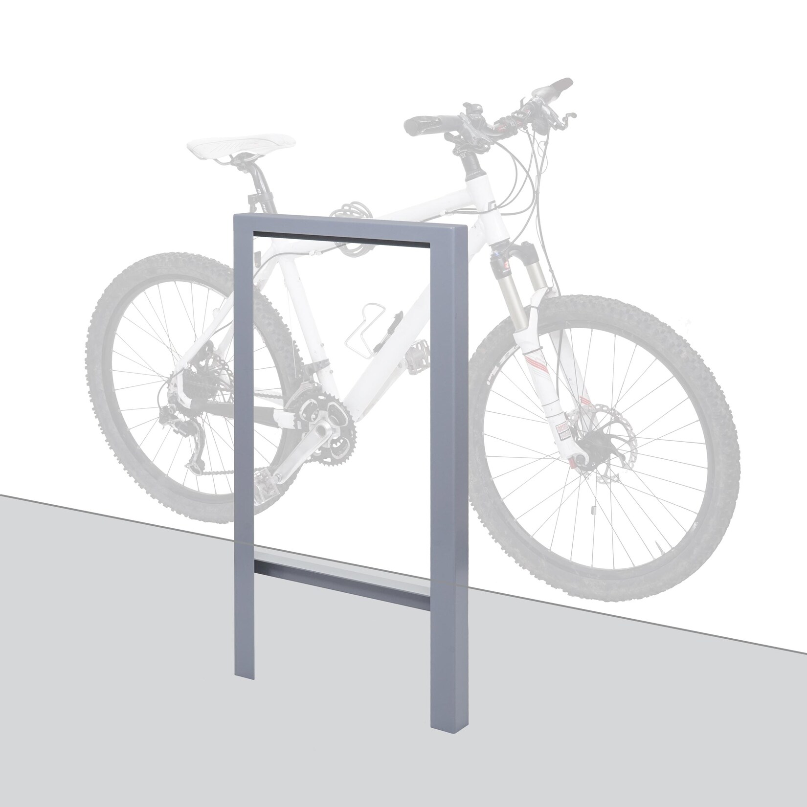 Fahrradbügel -J74 Fahrradständer Anlehnbügel, verzinkter Karbonstahl Outdoor-pulverbeschichtet 115x60x6cm ~ grau