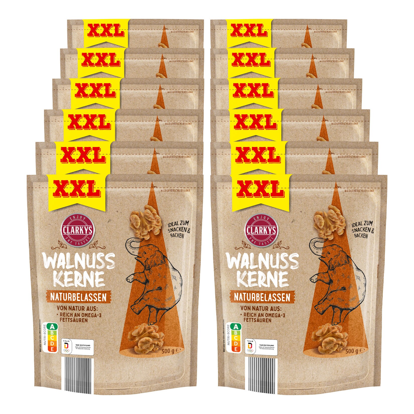 Clarkys Waln&uuml;sse XXL 500 g, 12er Pack - Bild 1