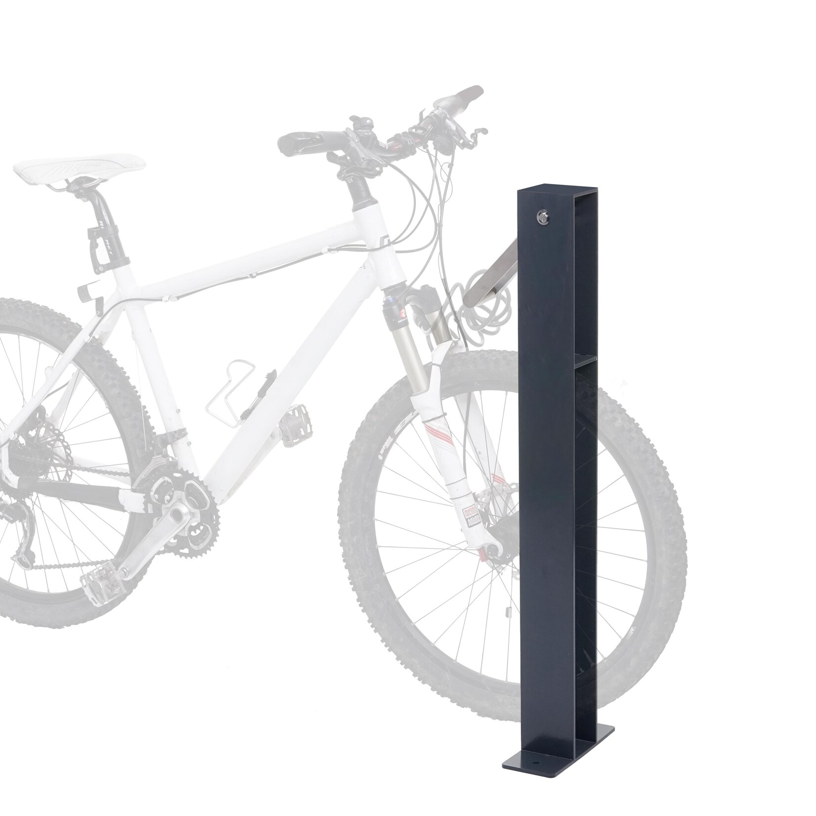 Fahrradbügel -G20, Fahrradständer Anlehnbügel, verzinkter Stahl Outdoor-pulverbeschichtet 96x24x10cm ~ anthrazit