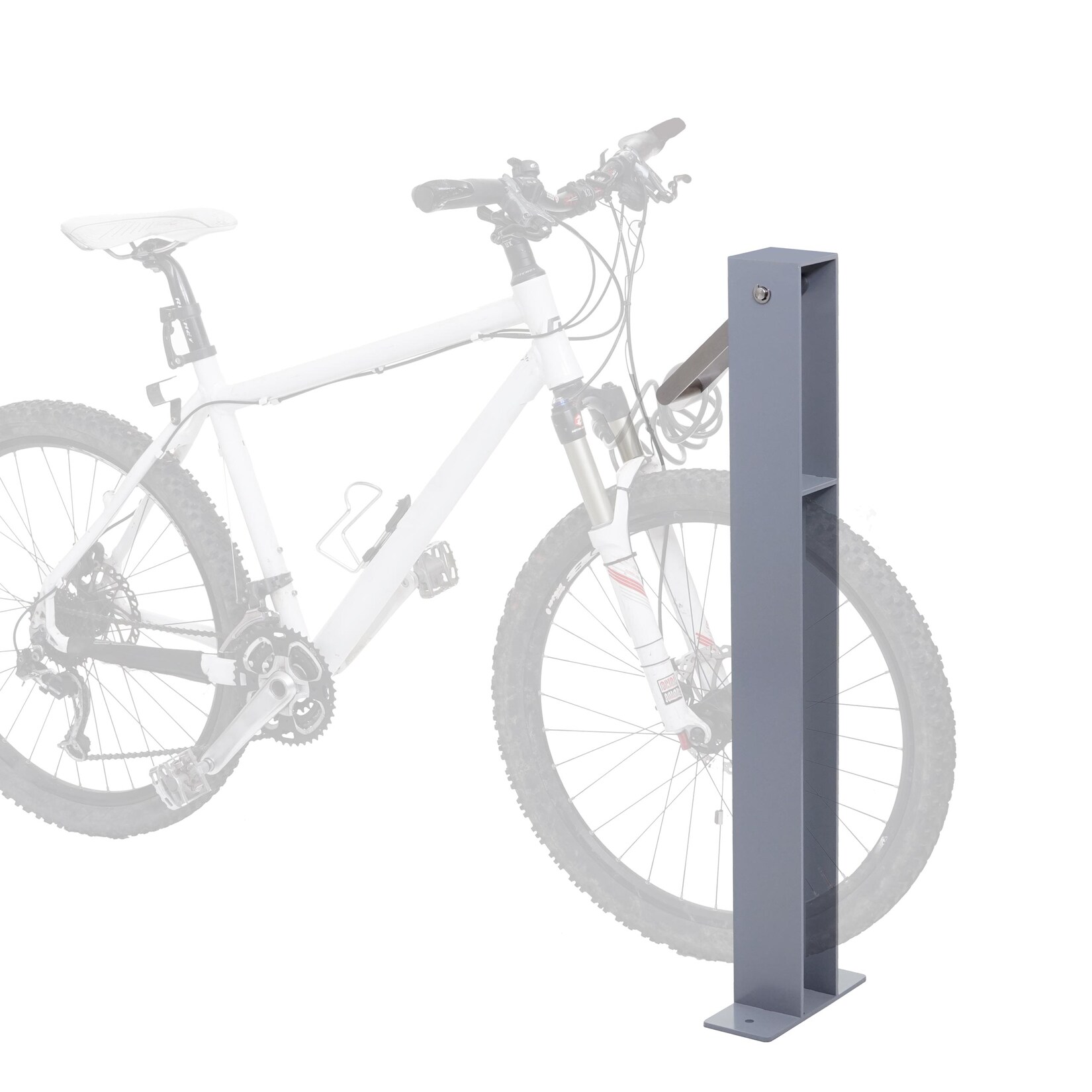 Fahrradbügel -G20, Fahrradständer Anlehnbügel, verzinkter Stahl Outdoor-pulverbeschichtet 96x24x10cm ~ grau