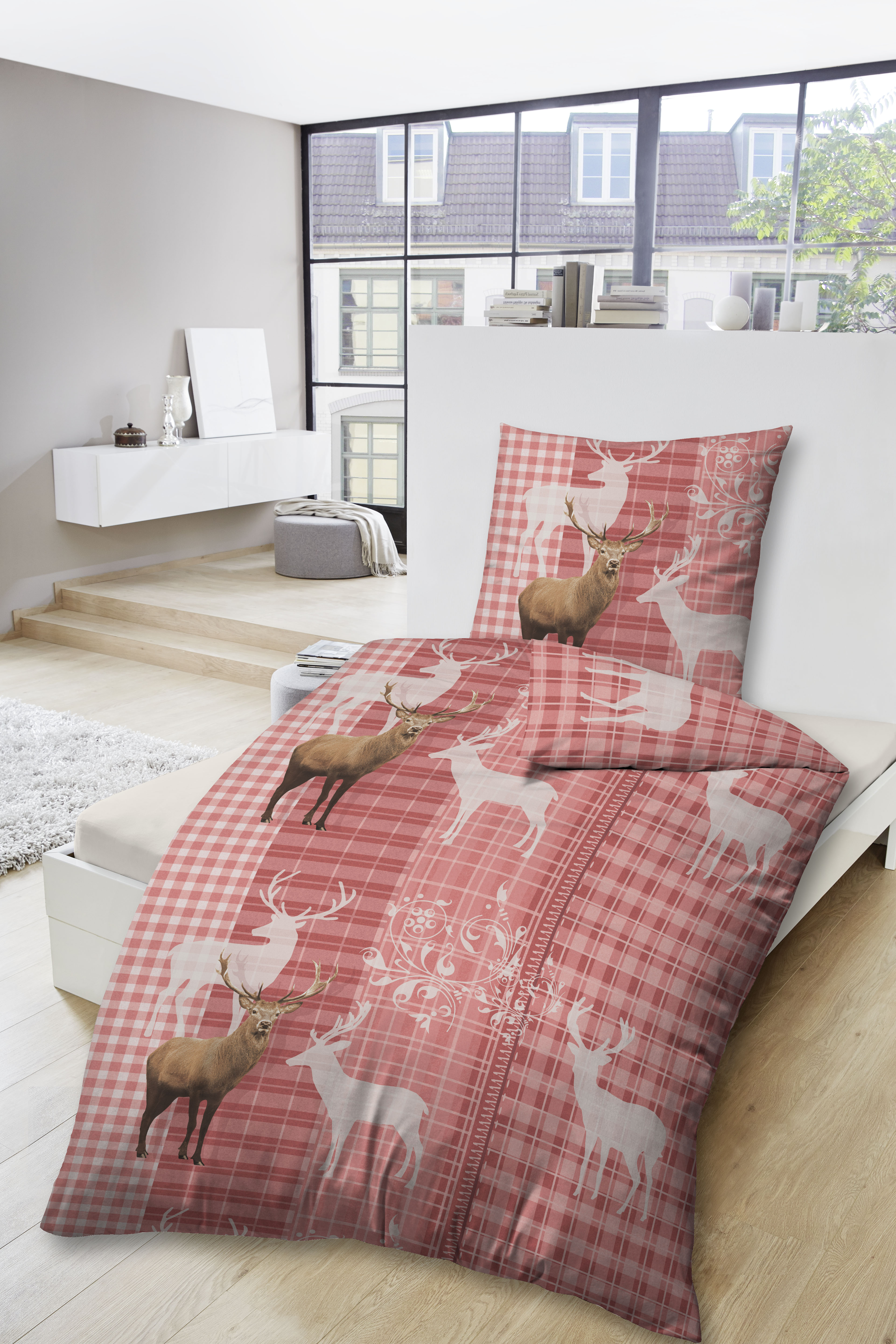 Dekor Bettw&auml;sche ca. 135x200cm - Elch - versch. Ausf&uuml;hrungen - Bild 1