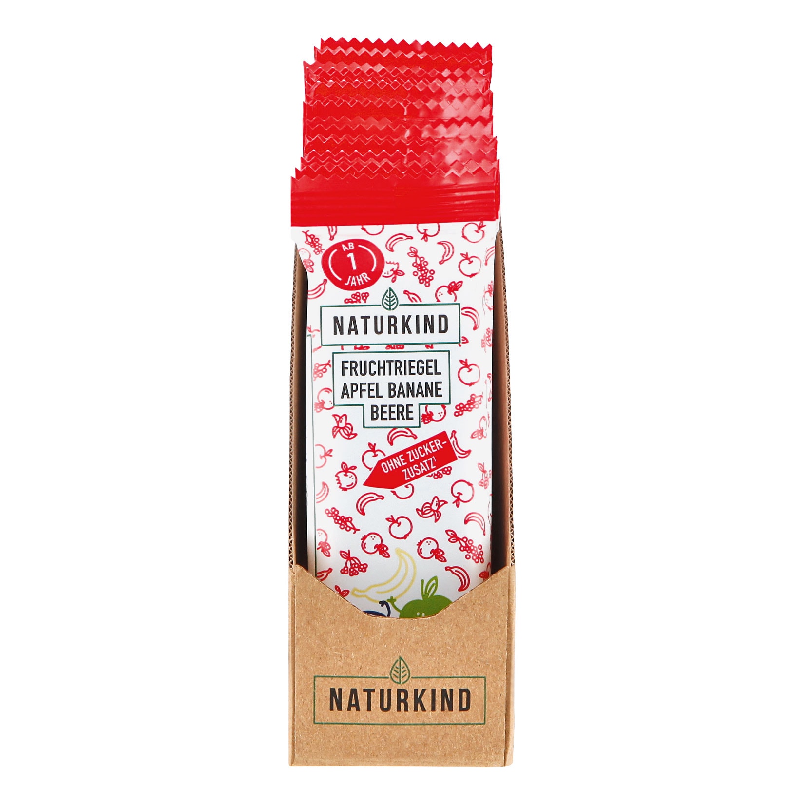 NATURKIND Bio Fr&uuml;chteriegel Apfel-Banane-Beere 25 g, 25er Pack - Bild 1