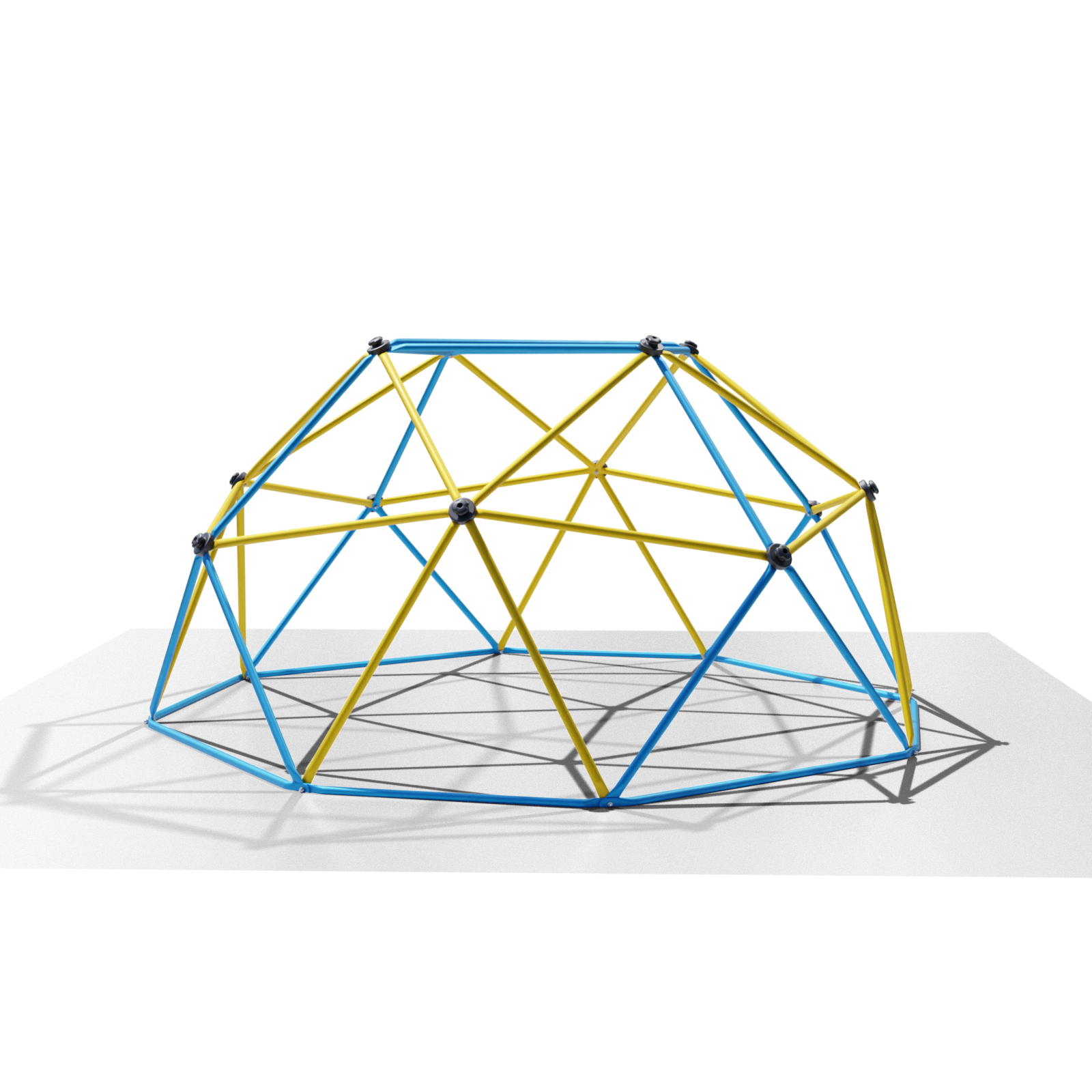 Klettergerüst 244x244x120cm DomeClimber Kinder Kletterkuppel Geodome 8FT - blau/gelb