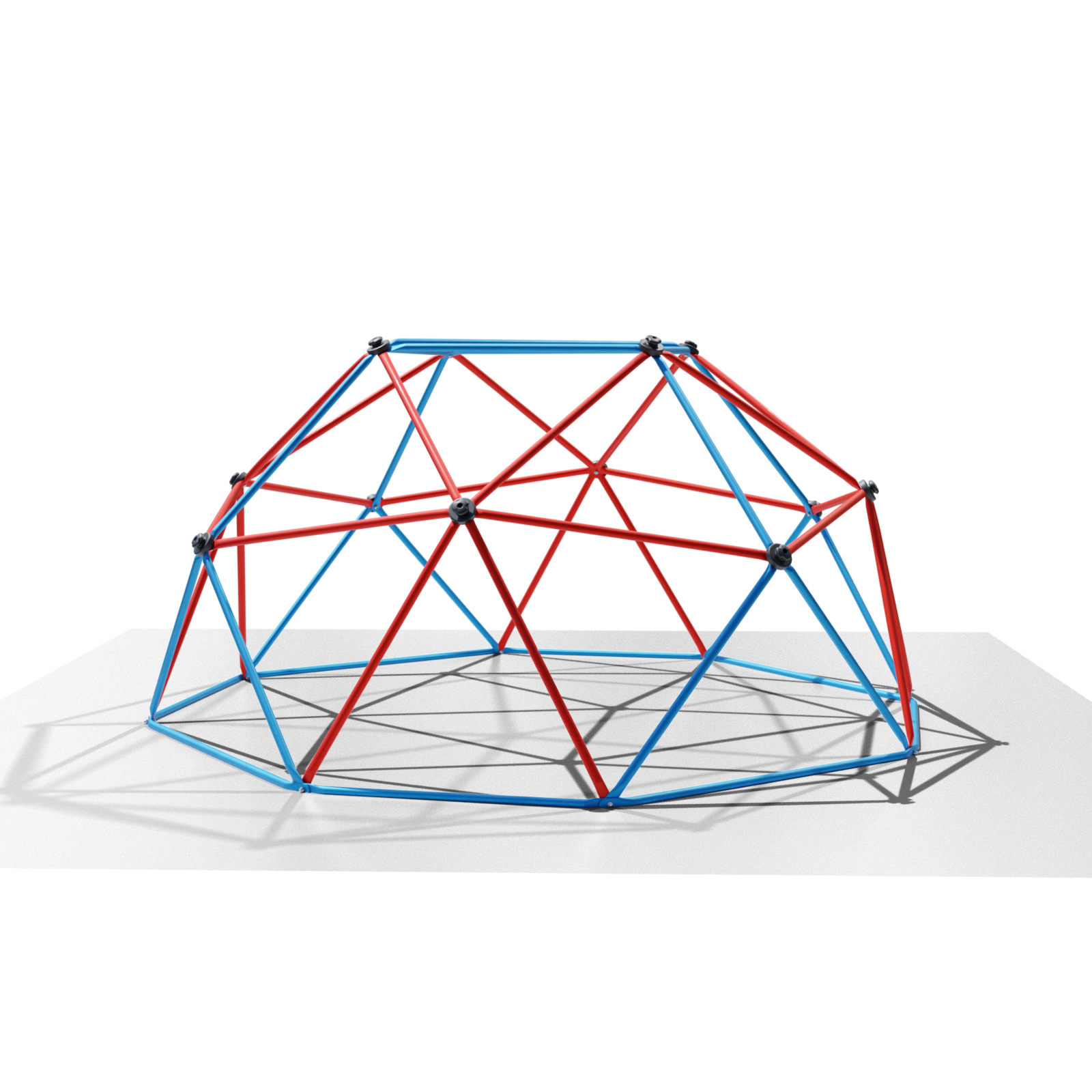Klettergerüst 244x244x120cm DomeClimber Kinder Kletterkuppel Geodome 8FT - blau/rot