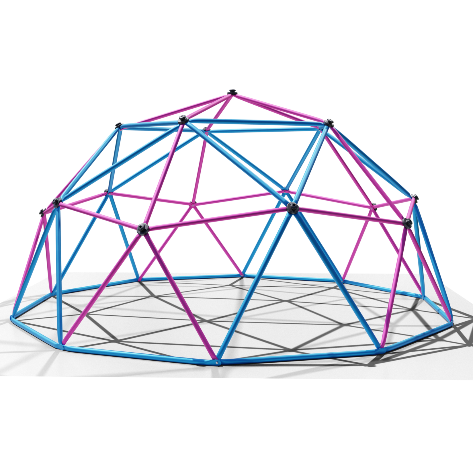 Klettergerüst 360x360x180cm DomeClimber Kinder Kletterkuppel Geodome 12FT - blau/pink