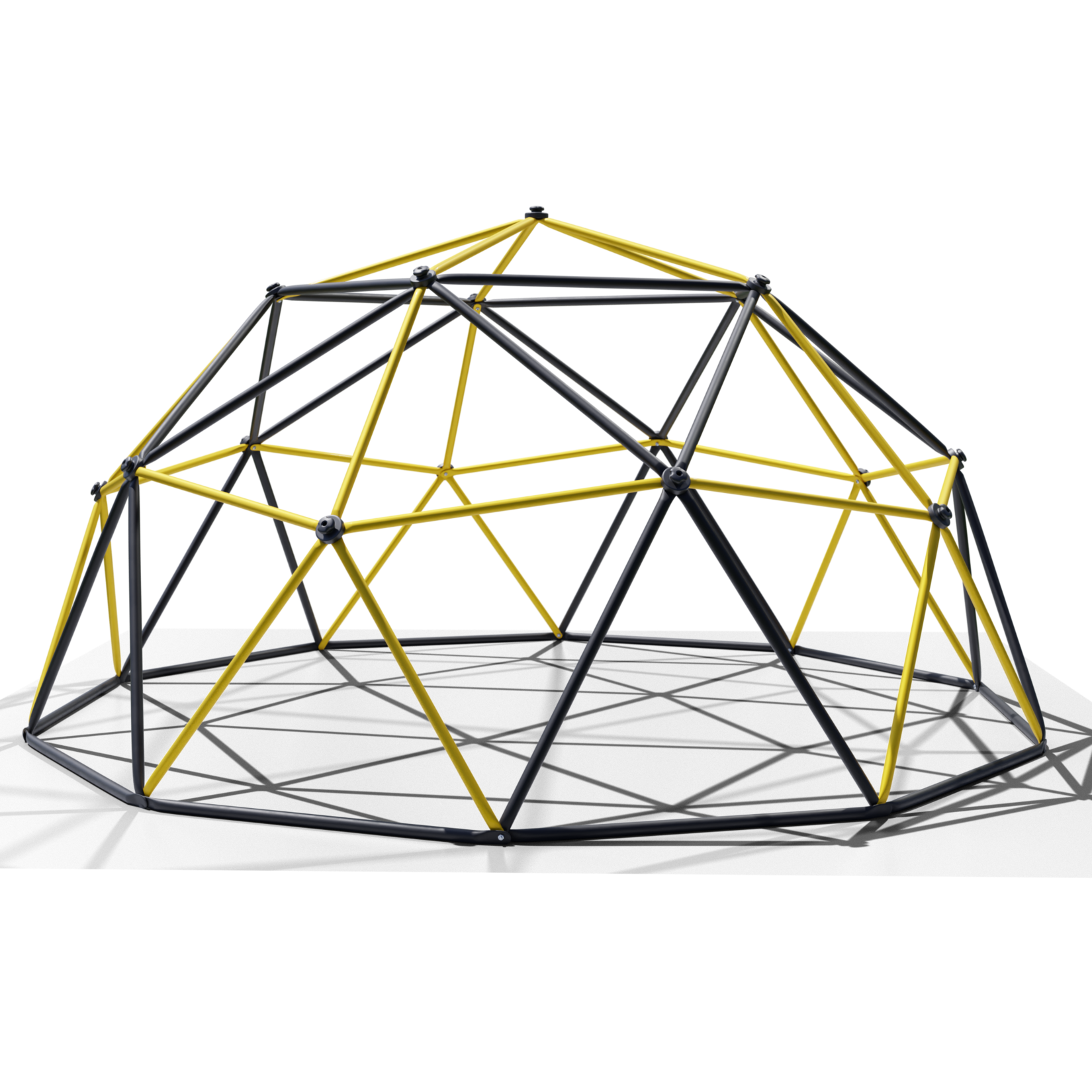 Klettergerüst 360x360x180cm DomeClimber Kinder Kletterkuppel Geodome 12FT - anthrazit/gelb