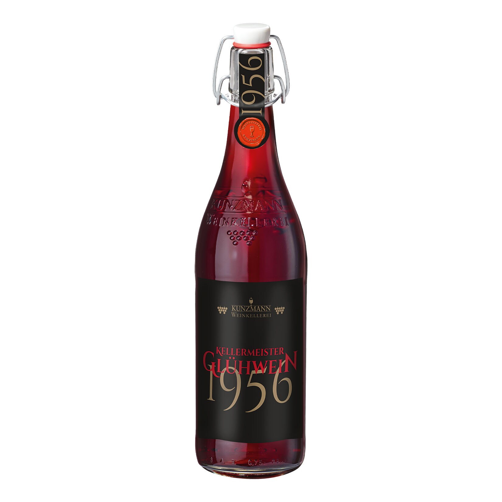 Kunzmann Kellermeister Gl&uuml;hwein 1956 9,0 % vol 0,75 Liter - Bild 1