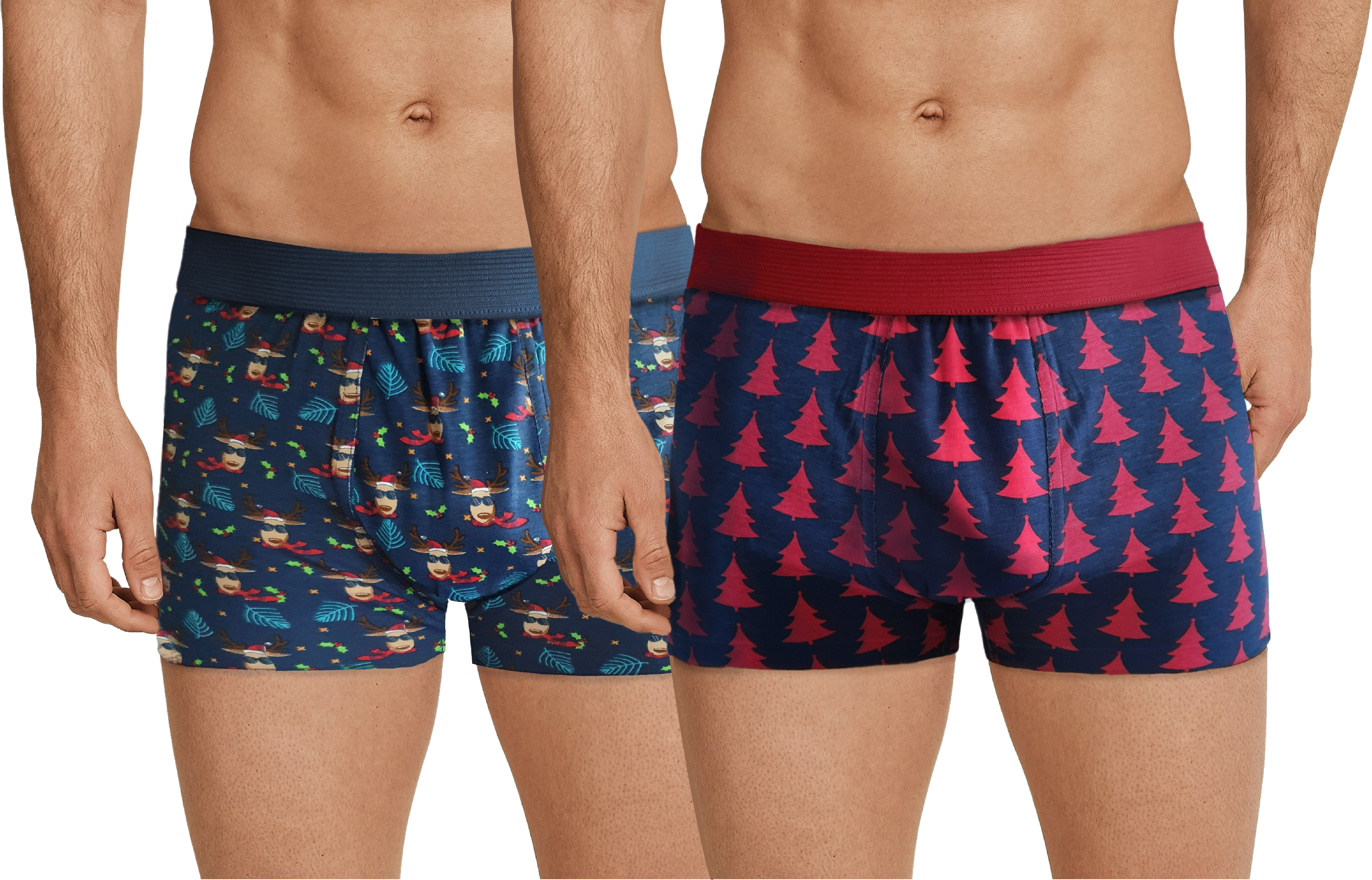 Retro-Shorts Weihnachten - Herren Gr. M Navy/Rot - Bild 1