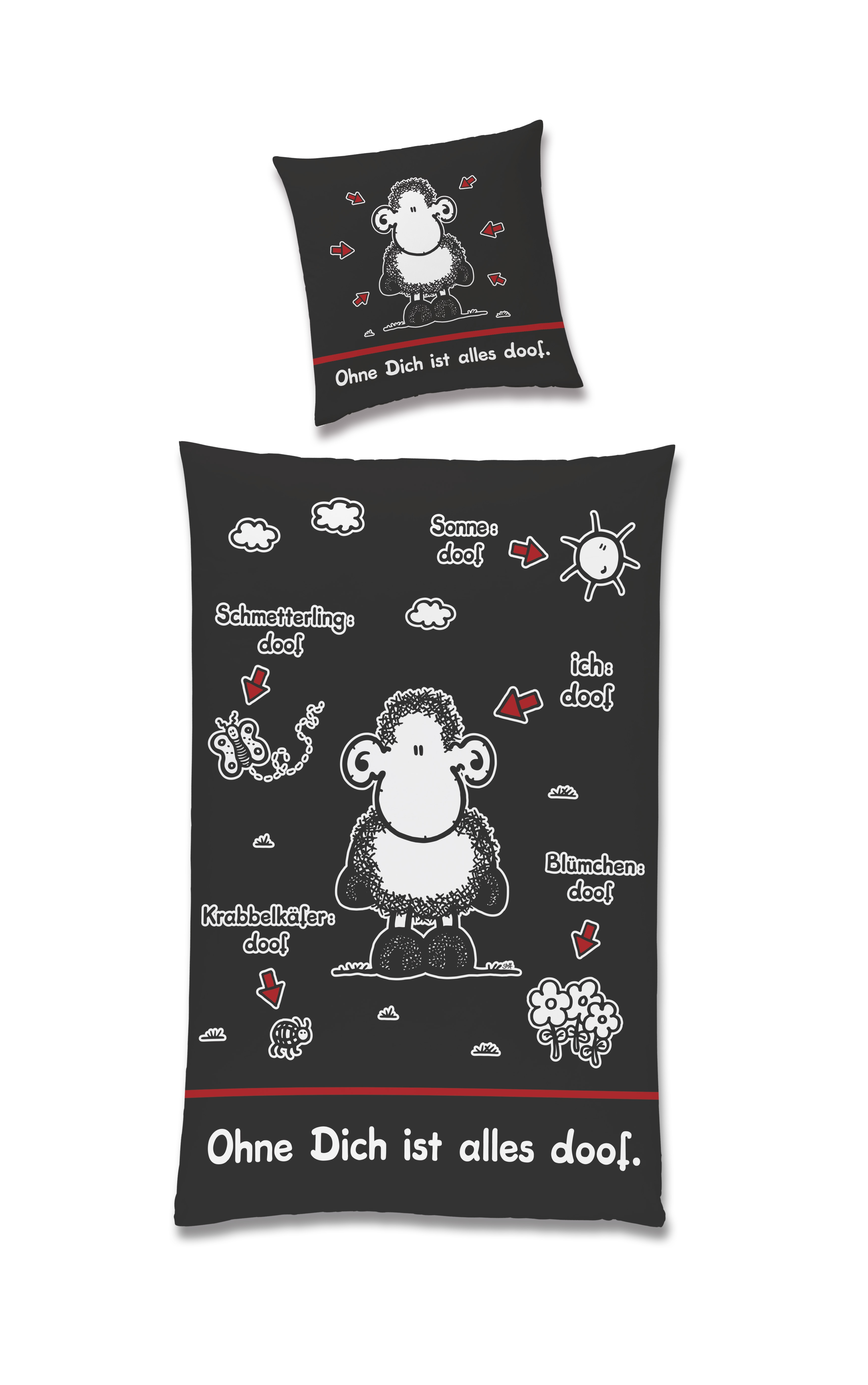 Sheepworld Bettw&auml;sche - schwarz - versch. Motive - Bild 1