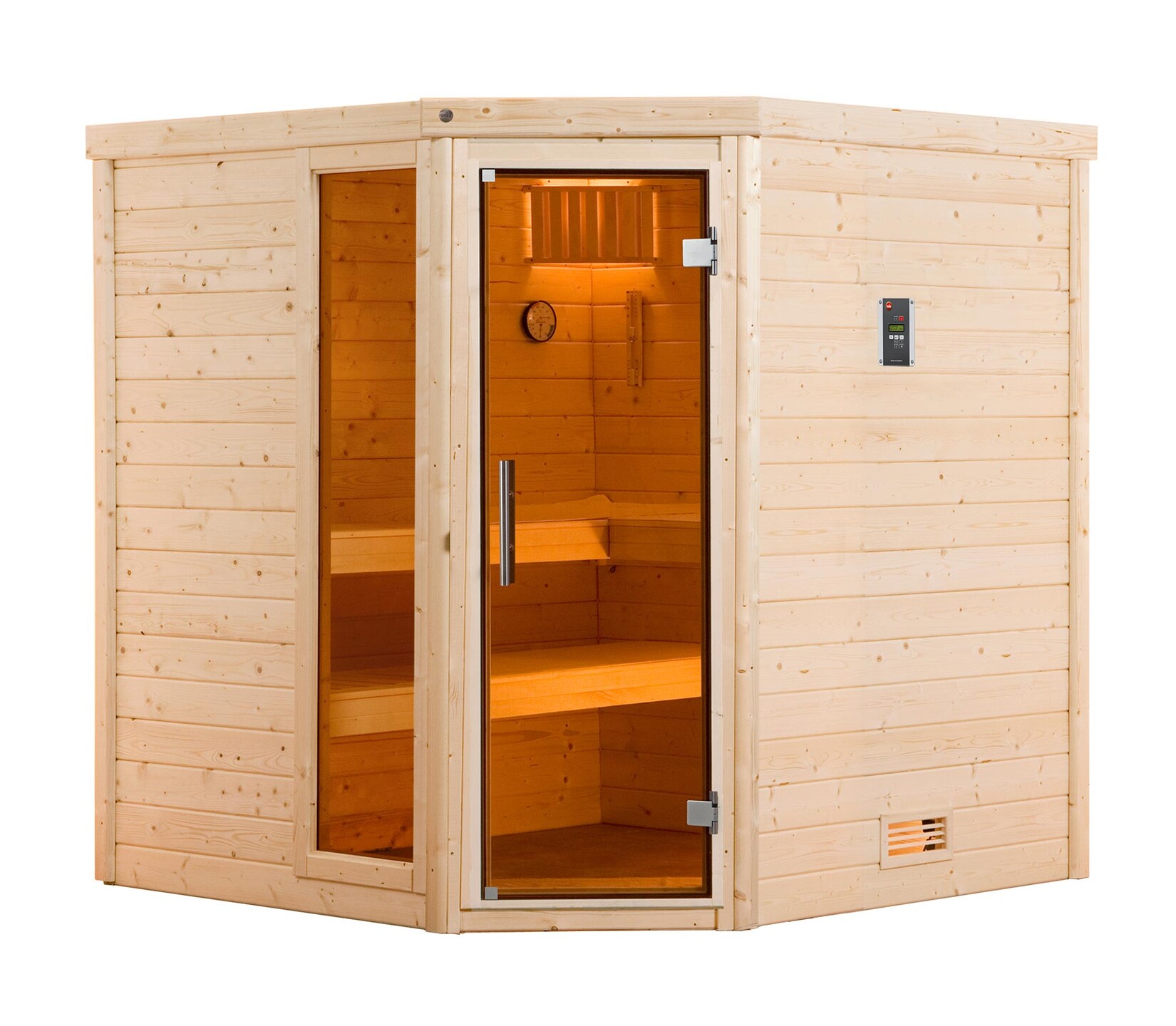 weka Premium Massivholz-Sauna TURKU Gr. 2 Sparset 7,5 kW BioS inkl. digitaler Steuerung