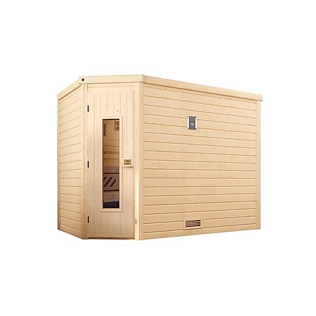 weka Premium Massivholz-Sauna TURKU Gr. 3 Sparset 7,5 kW OS inkl. digitaler Steuerung, Massivholztür - Bild 1