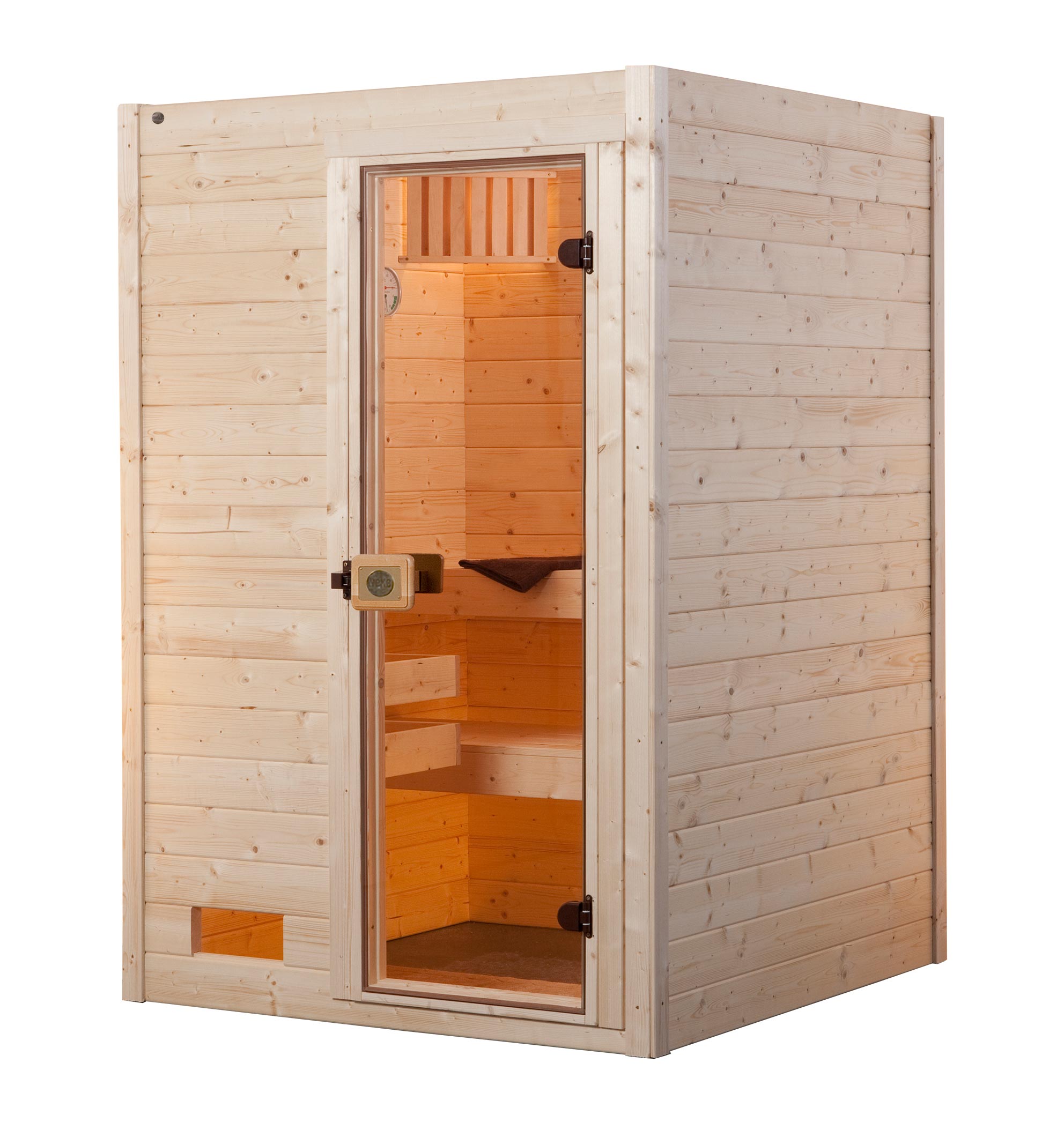 weka Massivholz-Sauna VALIDA  Gr. 1 Sparset 4,5 kW OS inkl. digitaler Steuerung, Glast&uuml;r - Bild 1