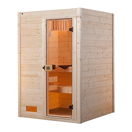 weka Massivholz-Sauna VALIDA  Gr. 1 Sparset 4,5 kW OS inkl. digitaler Steuerung, Glastür - Bild 1