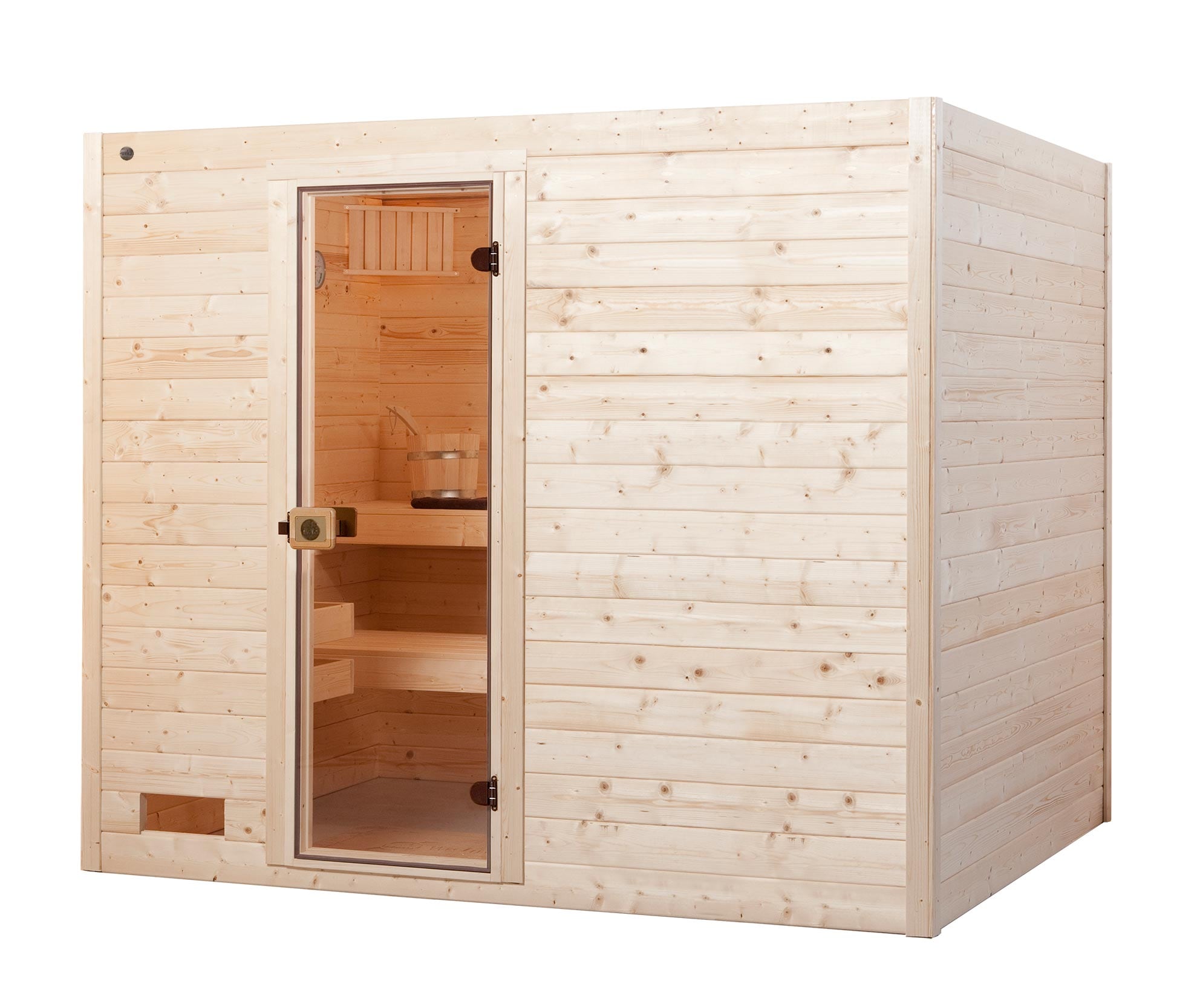 weka Massivholz-Sauna VALIDA  Gr. 4 Sparset 9,0 kW K inkl. integrierter Steuerung, Glast&uuml;r - Bild 1