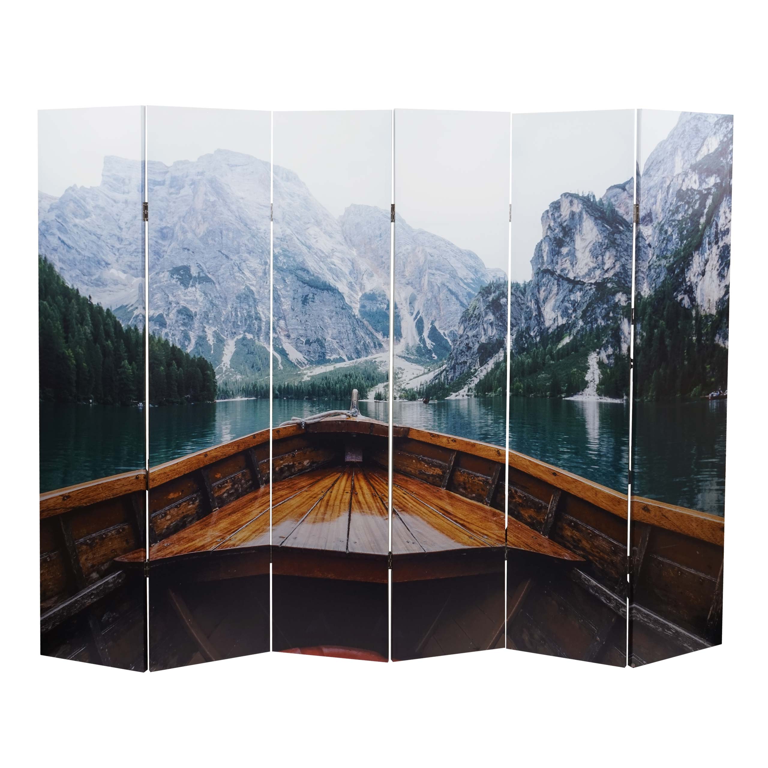 Foto-Paravent MCW-A83, Raumteiler Trennwand Sichtschutz, MVG-zertifiziert ~ 180x244cm Boot - Bild 1