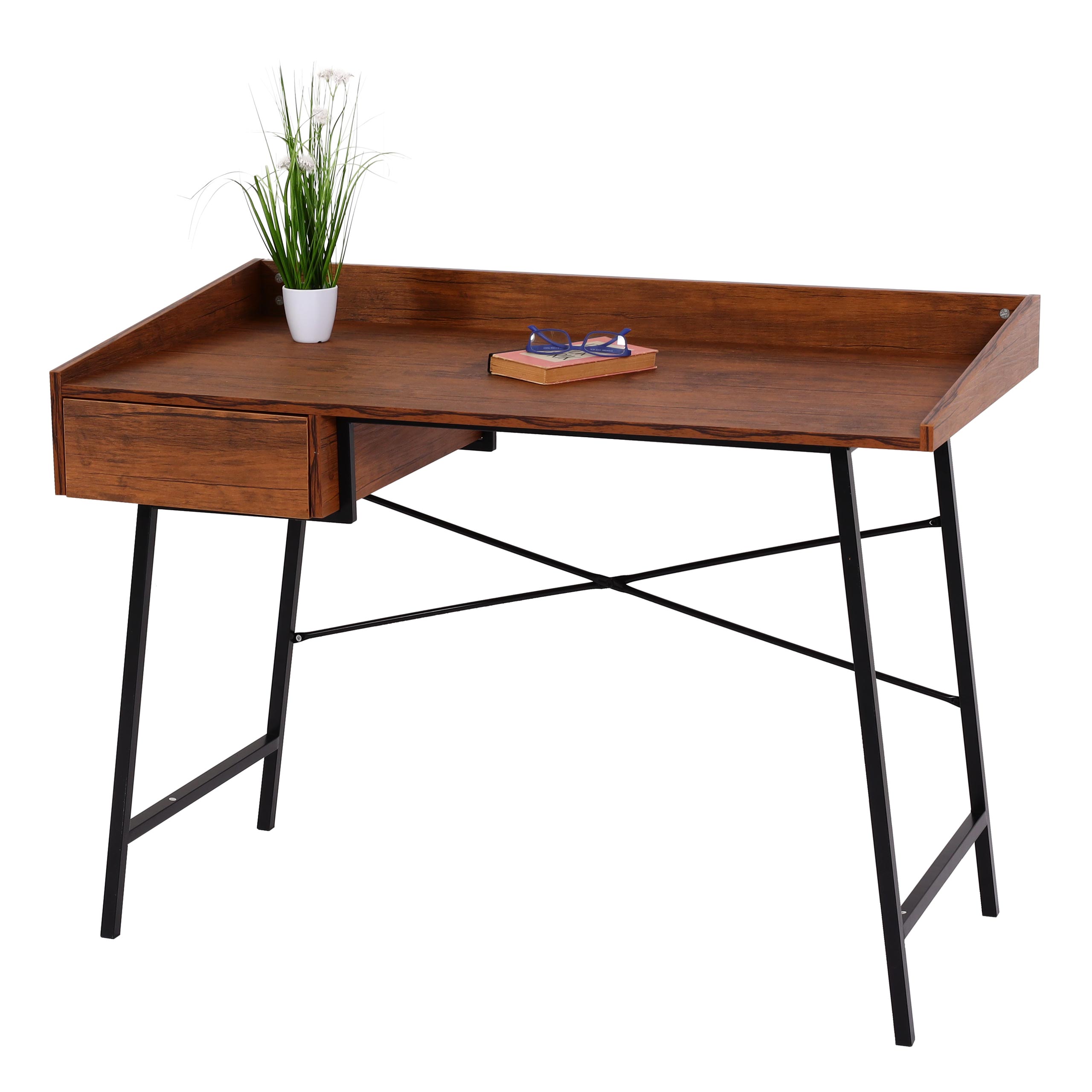 Konsolentisch MCW-J97, Schminktisch Ablagentisch, Schublade 3D-Struktur 98x114x60cm MVG-zertifiziert ~ braun - Bild 1