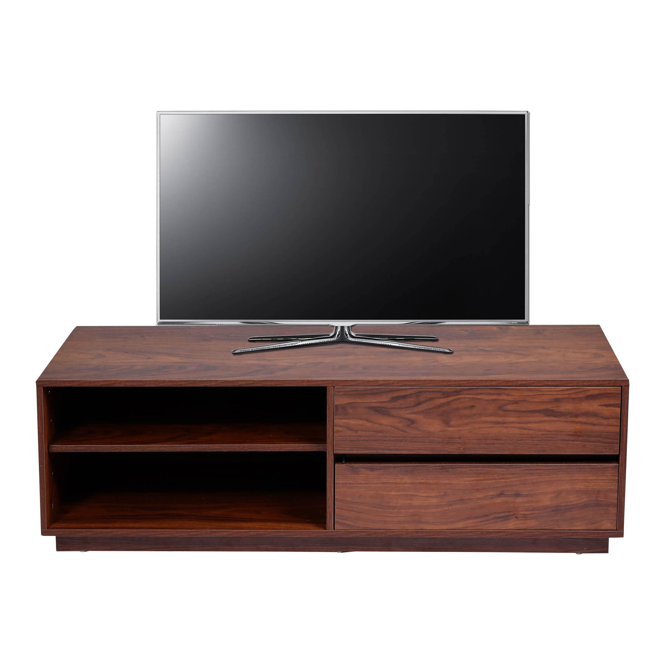 TV-Rack MCW-J78, Fernsehtisch Lowboard Kommode, Schublade, MDF 42x140x40cm ~ Walnuss-Optik - Bild 1