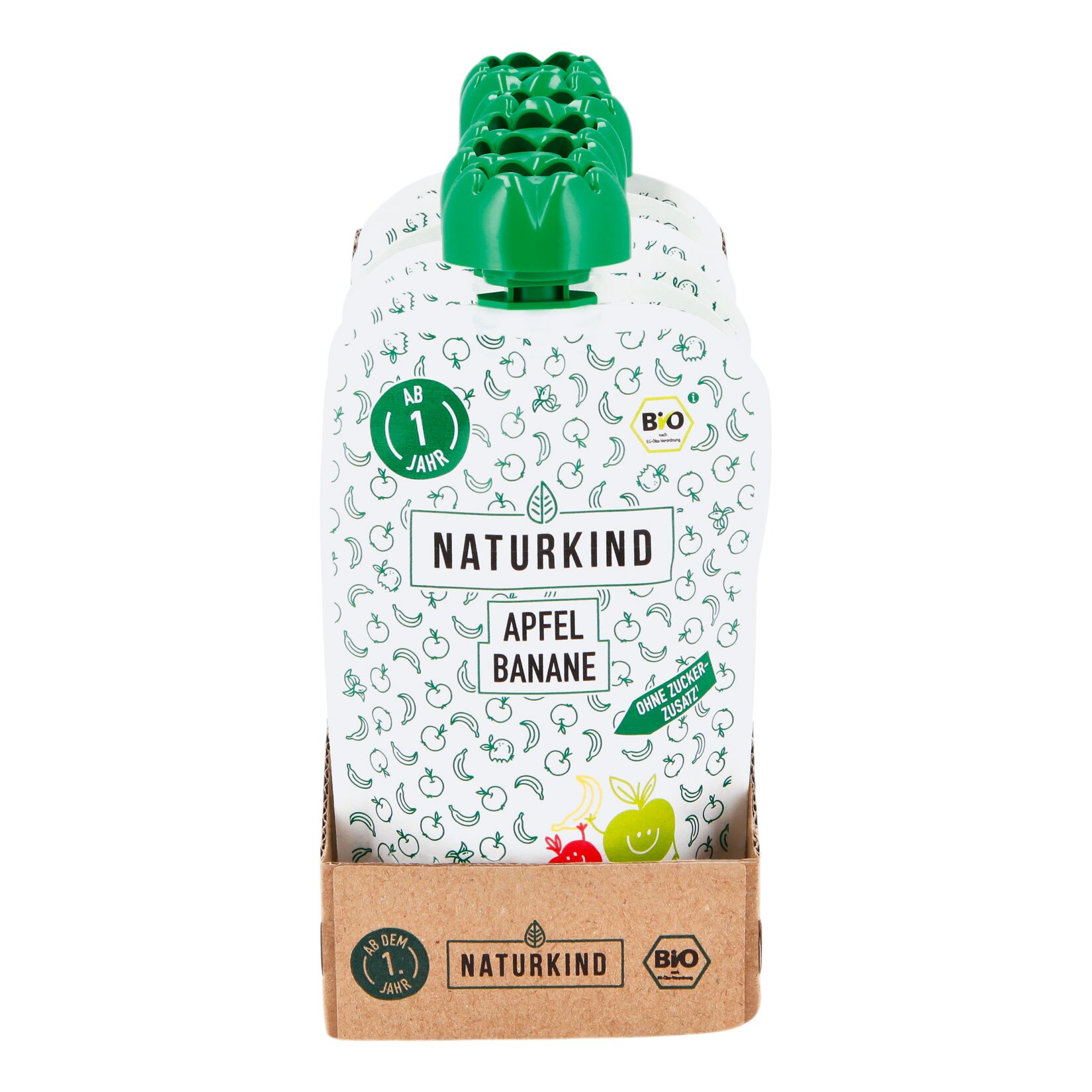 NATURKIND Bio Quetschbeutel Apfel Banane 100 g, 6er Pack