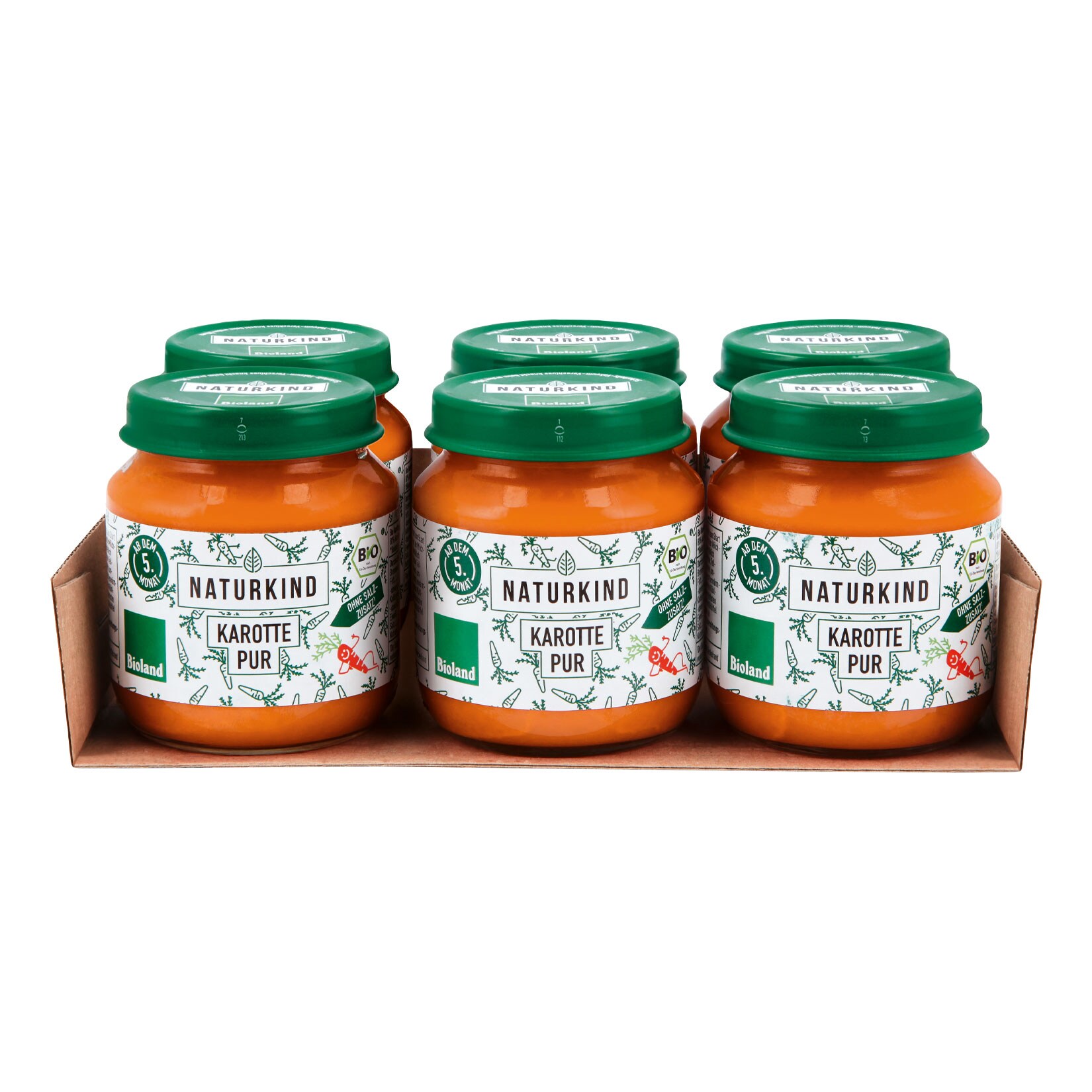 NATURKIND Bio Karotte pur 125 g, 6er Pack - Bild 1