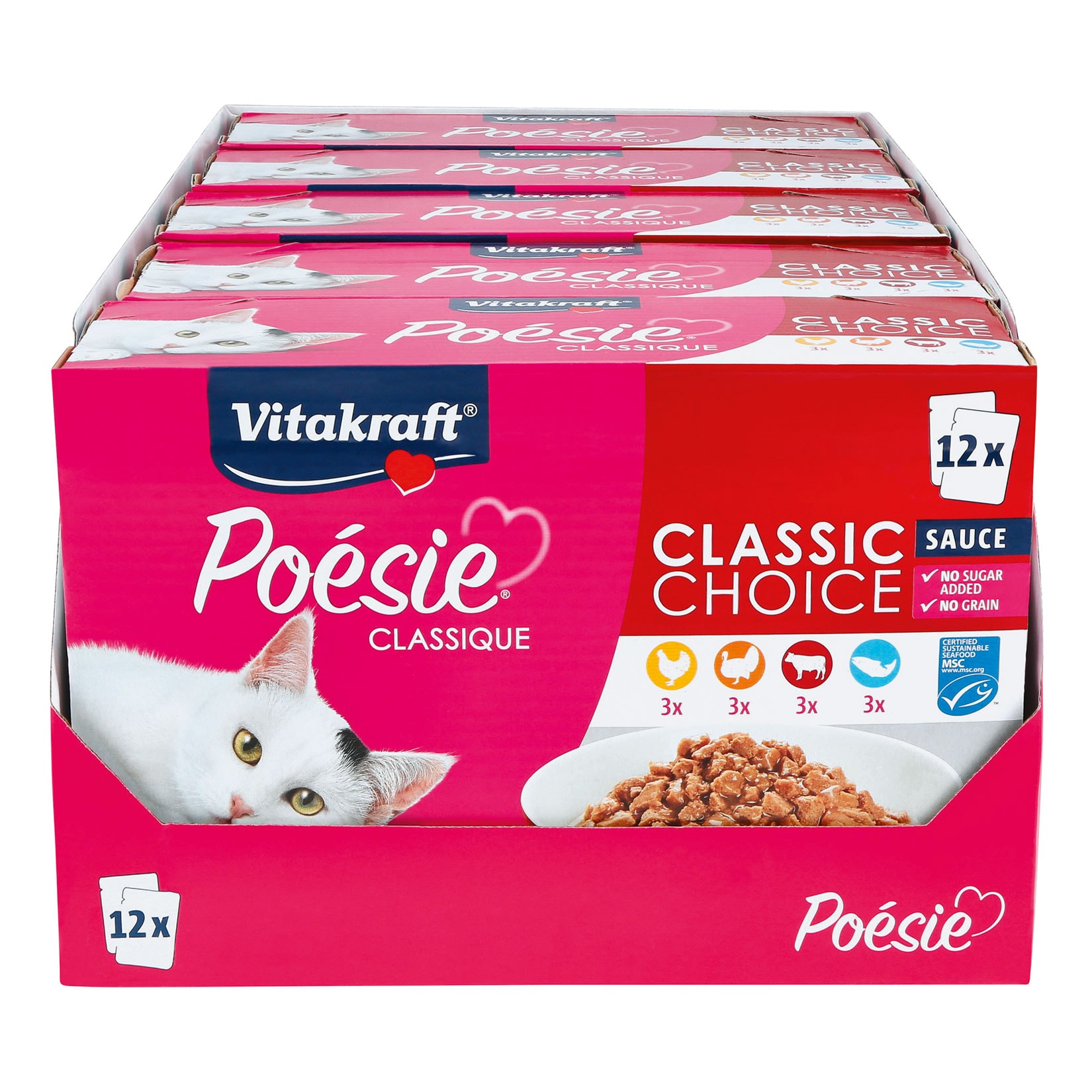 Vitakraft Poesie Classique Sauce MSC 12 x 85 g, 5er Pack - Bild 1