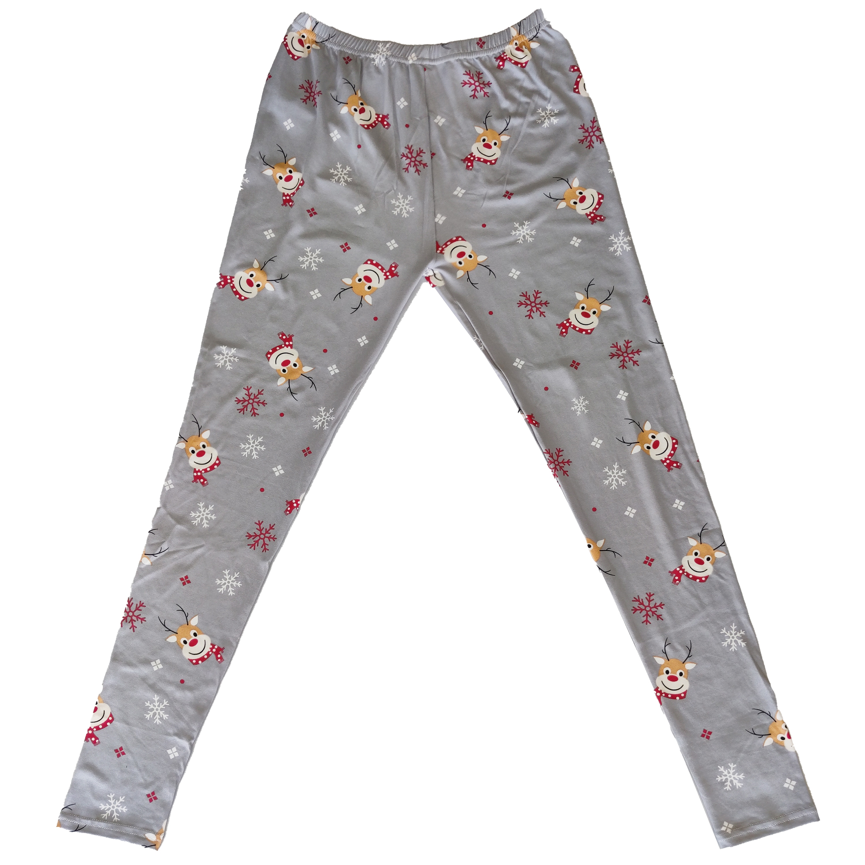 Damen Weihnachtsleggings - grau Gr. S/M - Bild 1