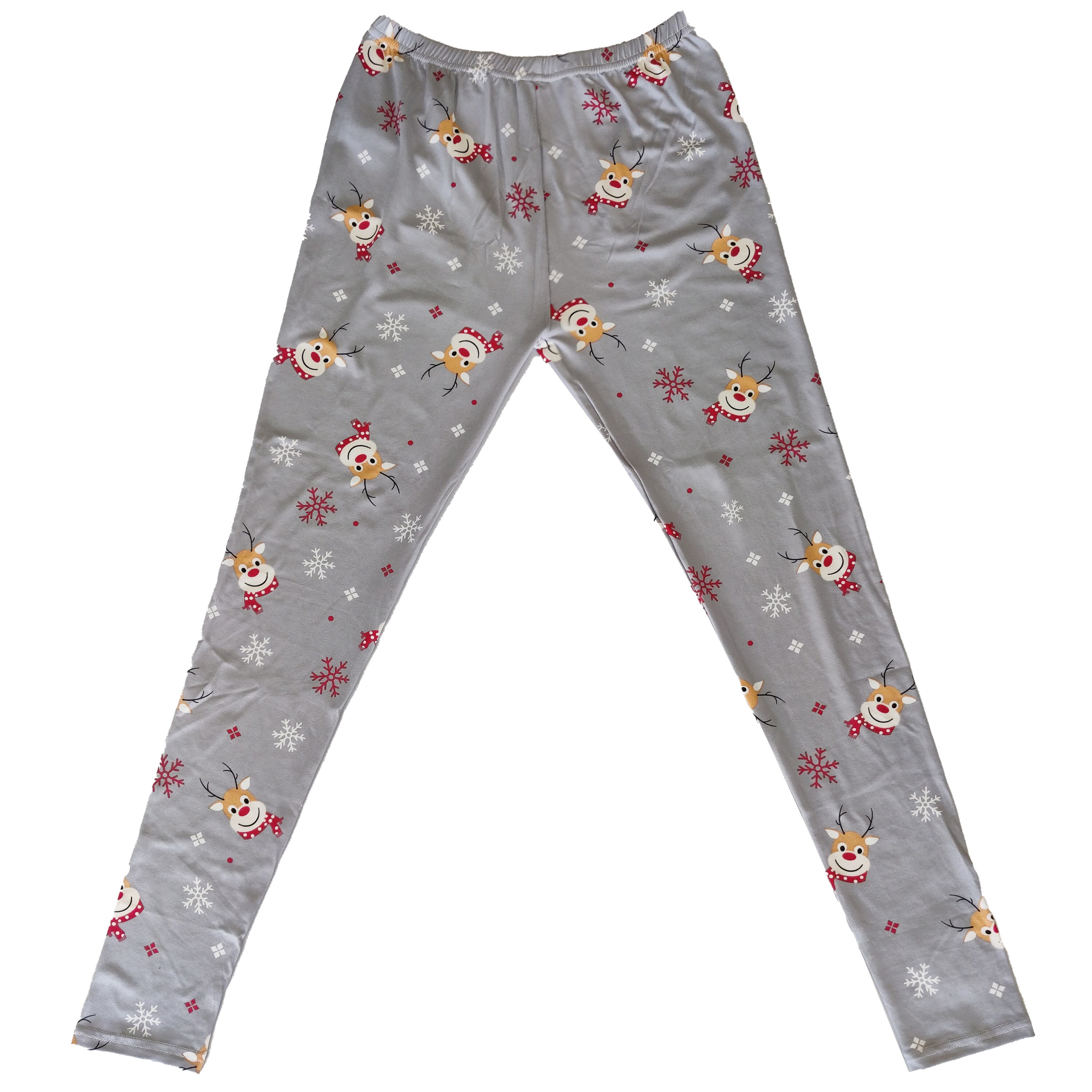 Damen Weihnachtsleggings - grau Gr. L/Xl - Bild 1