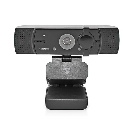 Nedis 4K Full HD Webcam mit Autofocus und eingebautem Mikrofon, USB, schwarz - Bild 1