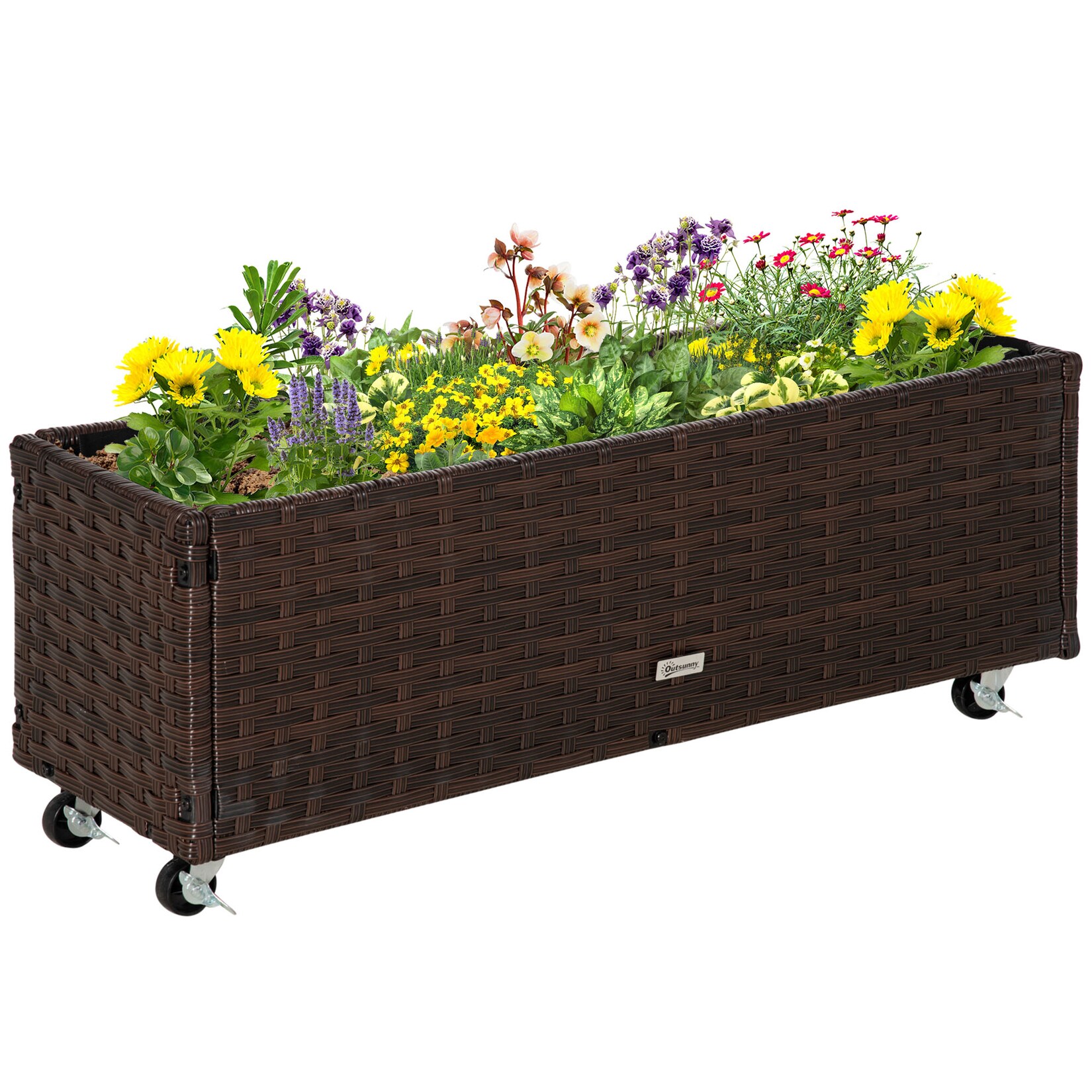 Hochbeet PE-Rattan, Stahl