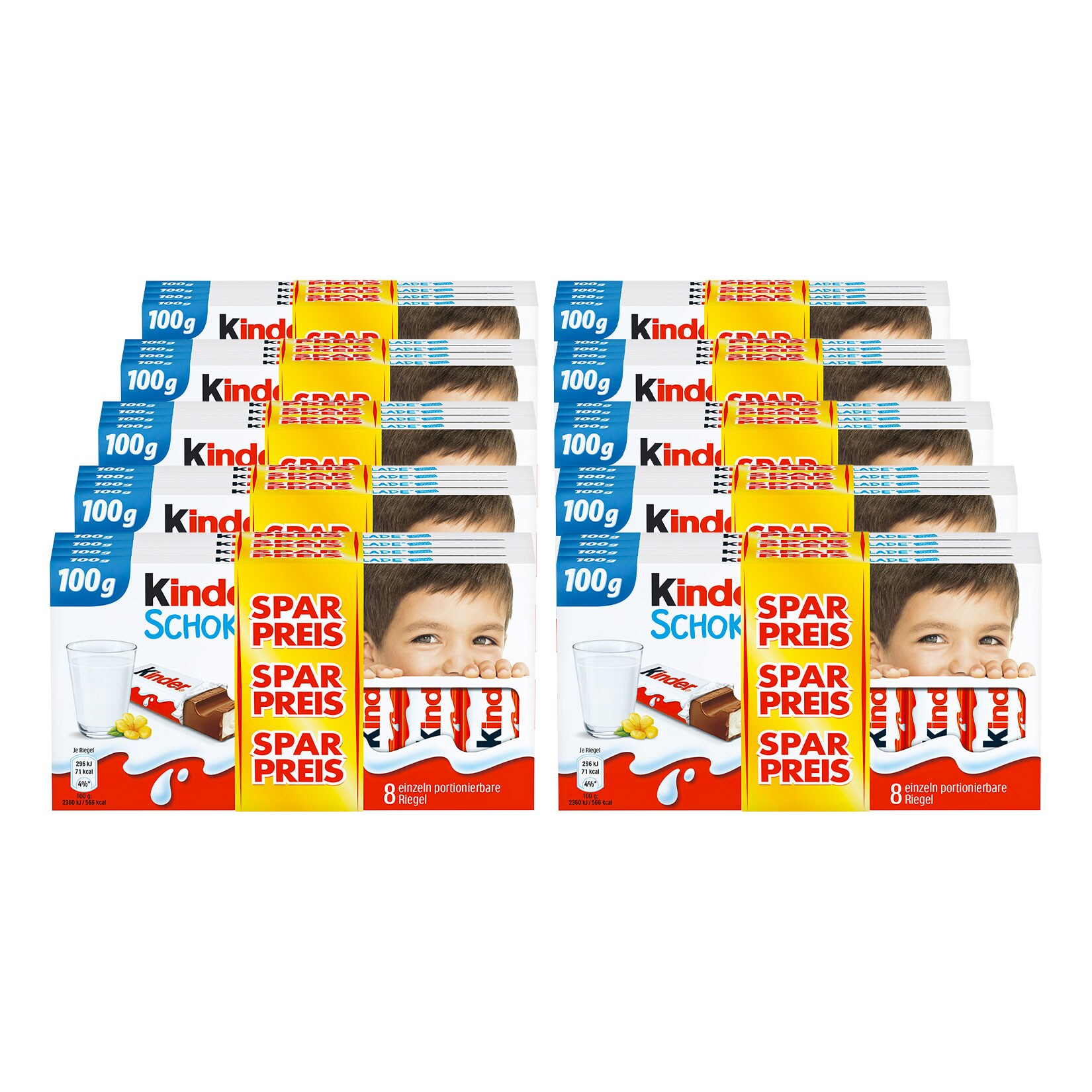Ferrero Kinder Schokolade Sparpreis 400 g, 10er Pack - Bild 1