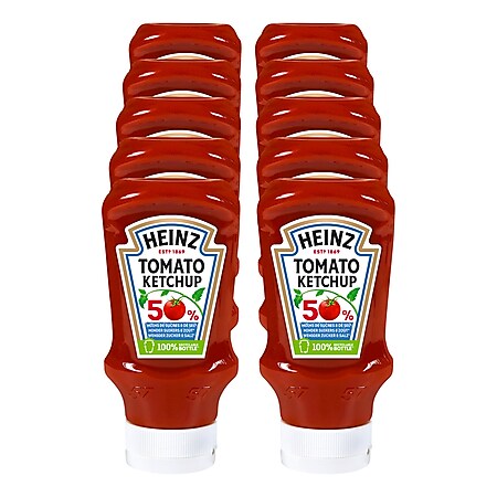 Heinz Tomato Ketchup 50% weniger Zucker & Salz 500 ml, 10er Pack - Bild 1
