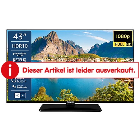 Telefunken D43F660X5CWI 43 Zoll LED Fernseher, Smart TV, Full HD, Alexa Built-in, inkl. 6 Monate gratis HD+ - Bild 1