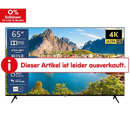 Telefunken D65U660X5CWI 65 Zoll LED Fernseher, Smart TV, 4K UHD, Alexa Built-in, inkl. 6 Monate gratis HD+ - Bild 1