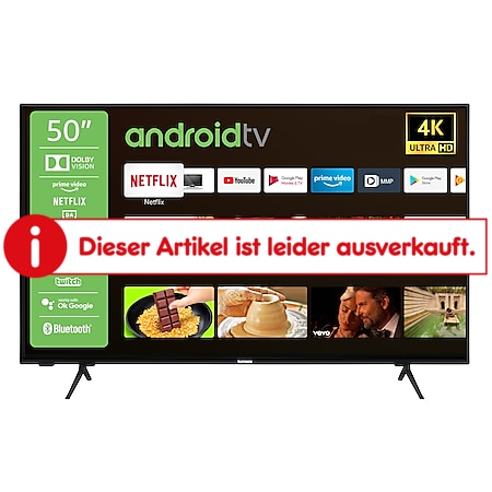 Telefunken XU50AJ610 50 Zoll LED Fernseher, Android Smart TV, 4K UHD - Bild 1