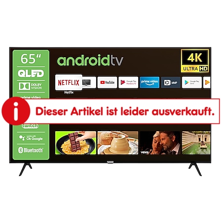 Telefunken D65Q660M2CW 65 Zoll QLED Fernseher, Android Smart TV, 4K UHD - Bild 1