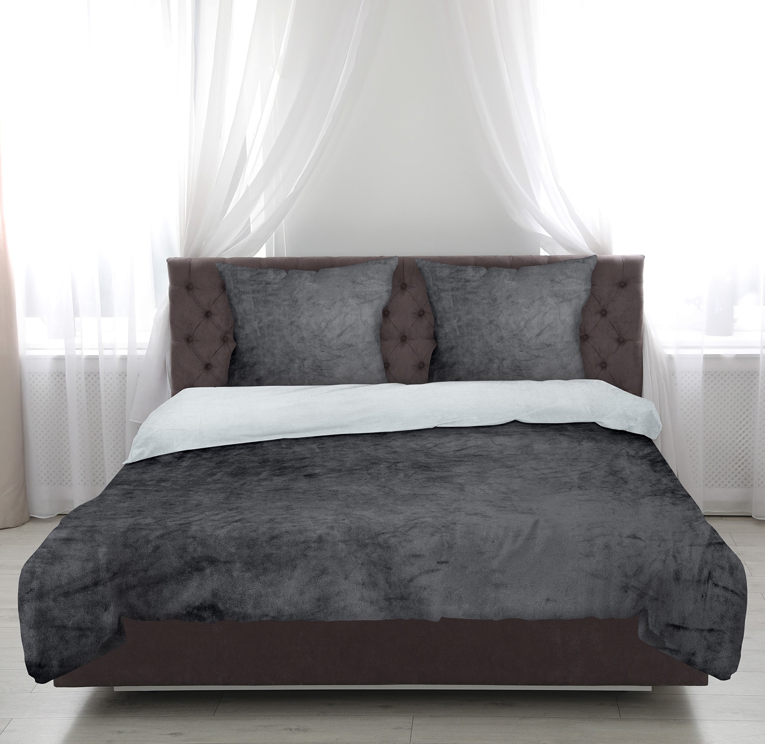 Dekor Bettw&auml;sche Cashmere Touch 135x200cm -silber/anthrazit- sortiert - Bild 1