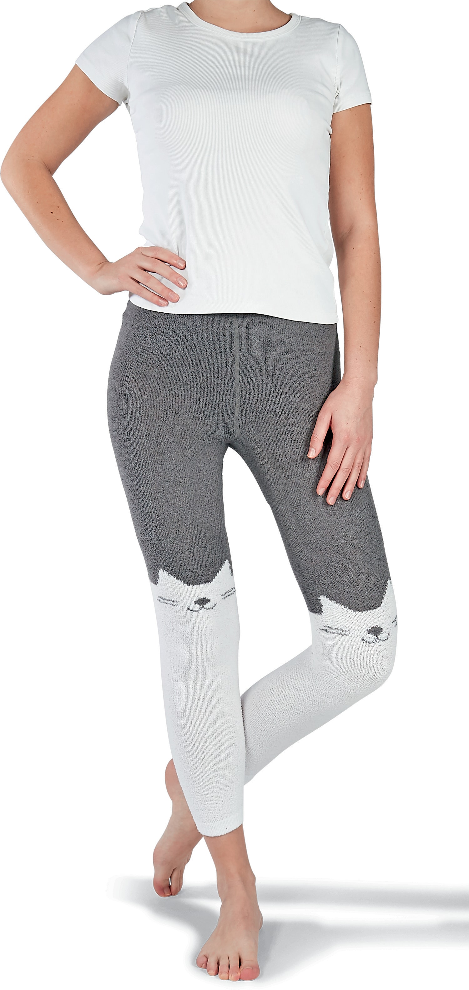 Damen Kuschelleggings Grau Gr. S - Bild 1