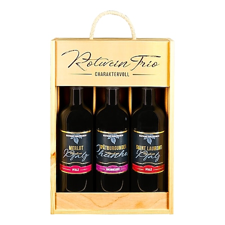 Geschenkholzkiste Rotwein Trio 11,0 - 13,0 % Vol 3 x 0,75 Liter online  kaufen bei Netto