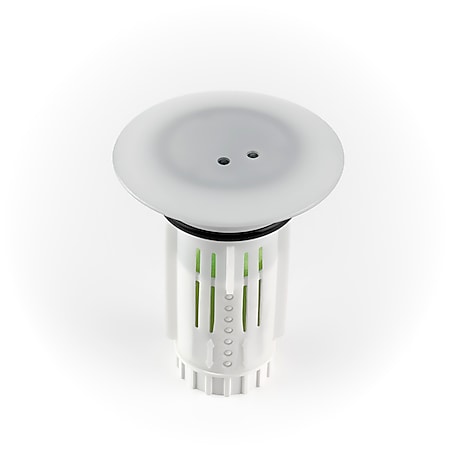 Abfluss-Fee LED-Abflussstopfen 4,5V weiß/chrom mit Duftstein grün - Bild 1