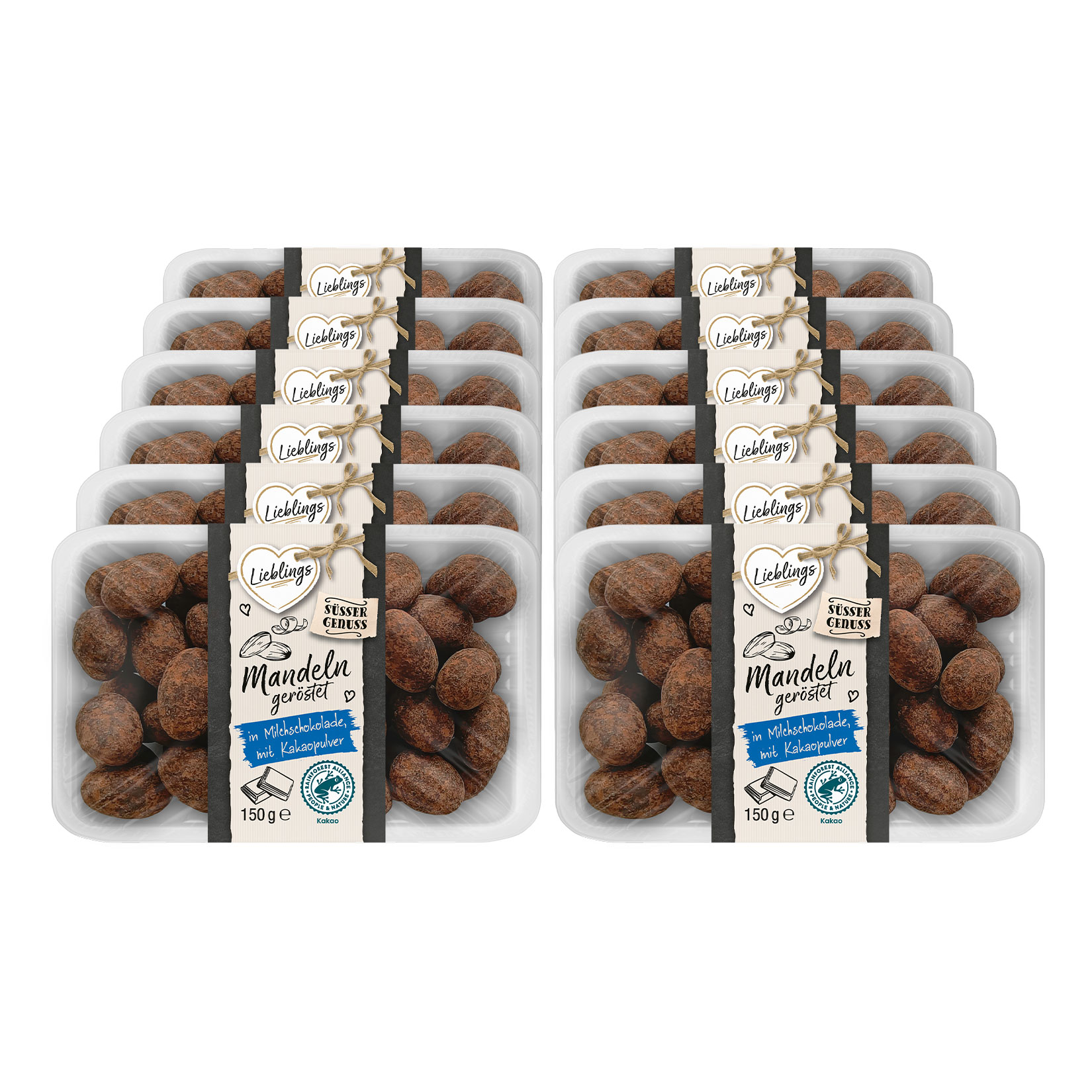 Lieblings Mandel schokoliert 150 g, 12er Pack - Bild 1
