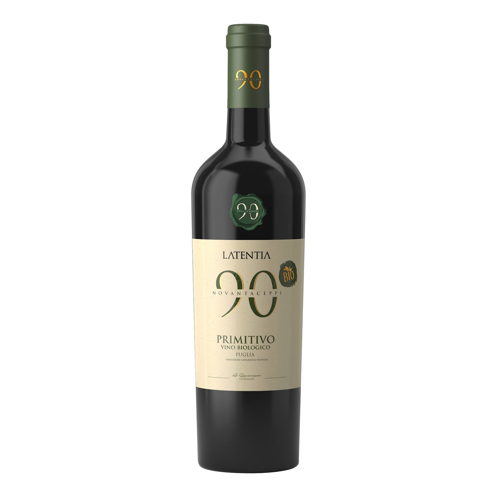 Novantaceppi Primitivo Bio 13,5% vol 0,75 Liter - Bild 1