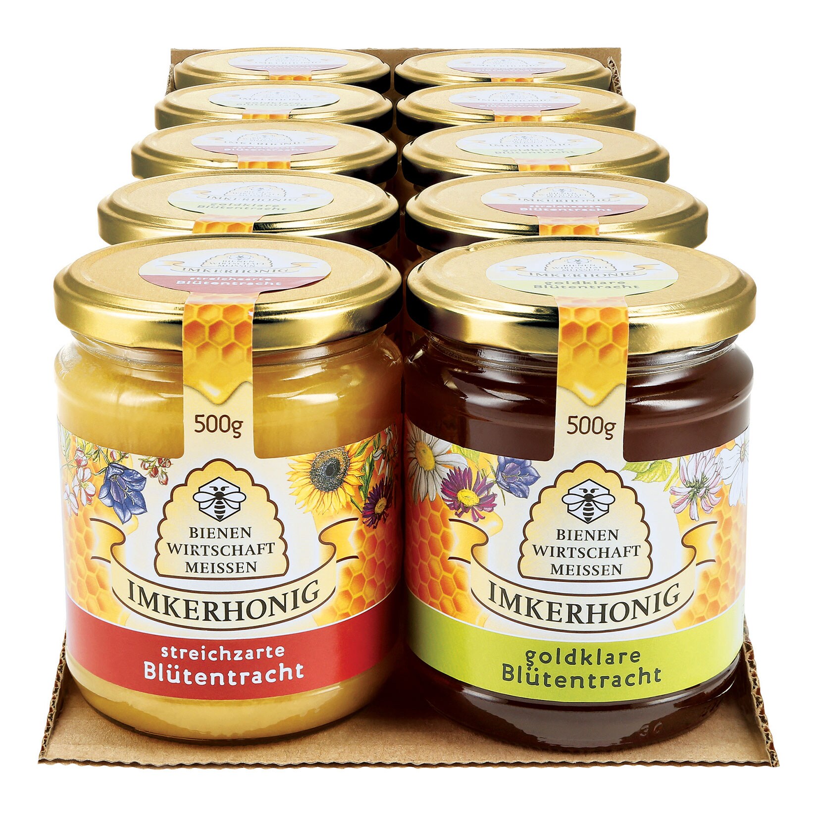 Bienenwirtschaft Meissen Imkerhonig 500 g, verschiedene Sorten, 10er Pack