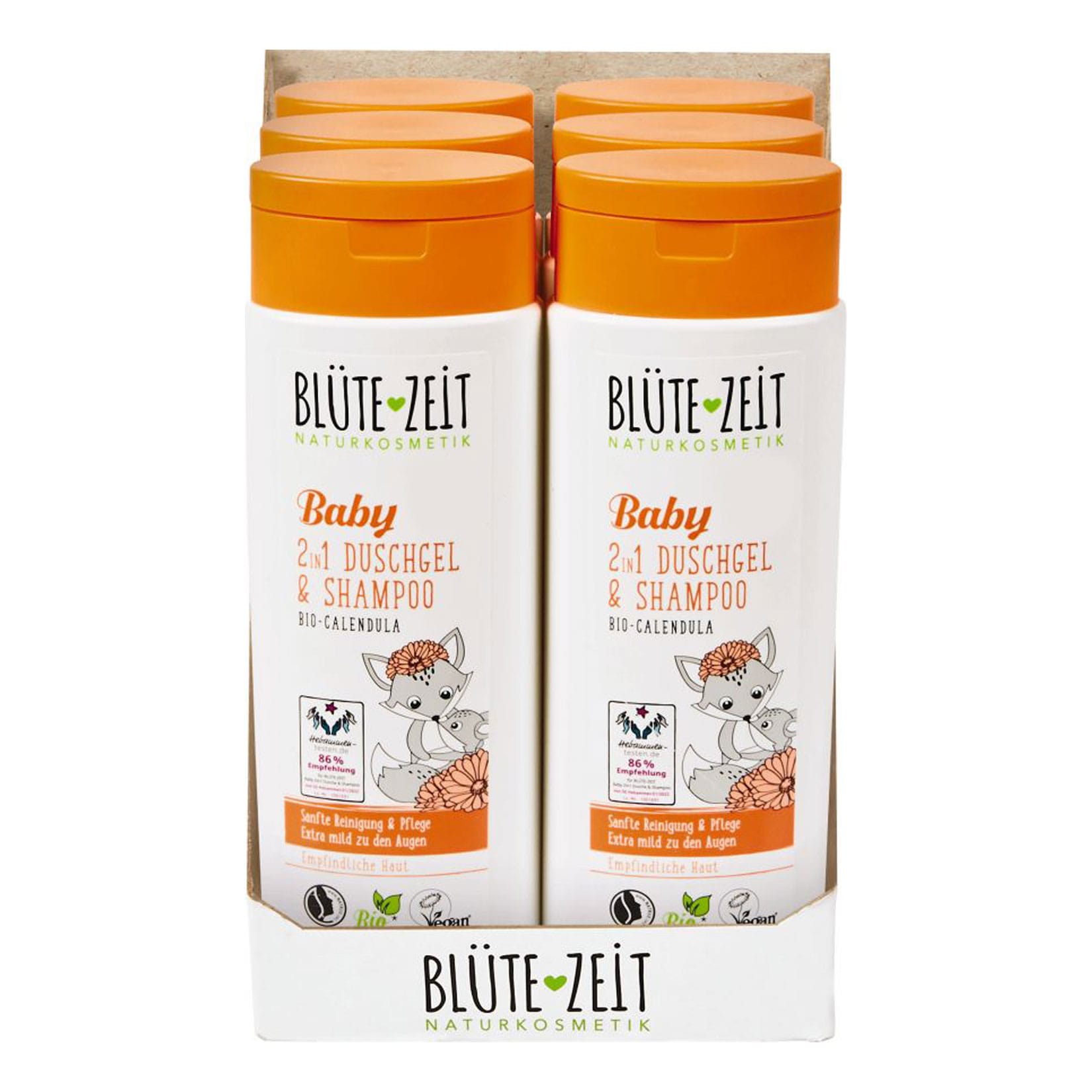 BL&Uuml;TE-ZEIT Baby 2in1 Duschgel & Shampoo mit Bio-Calendula 250 ml, 6er Pack - Bild 1