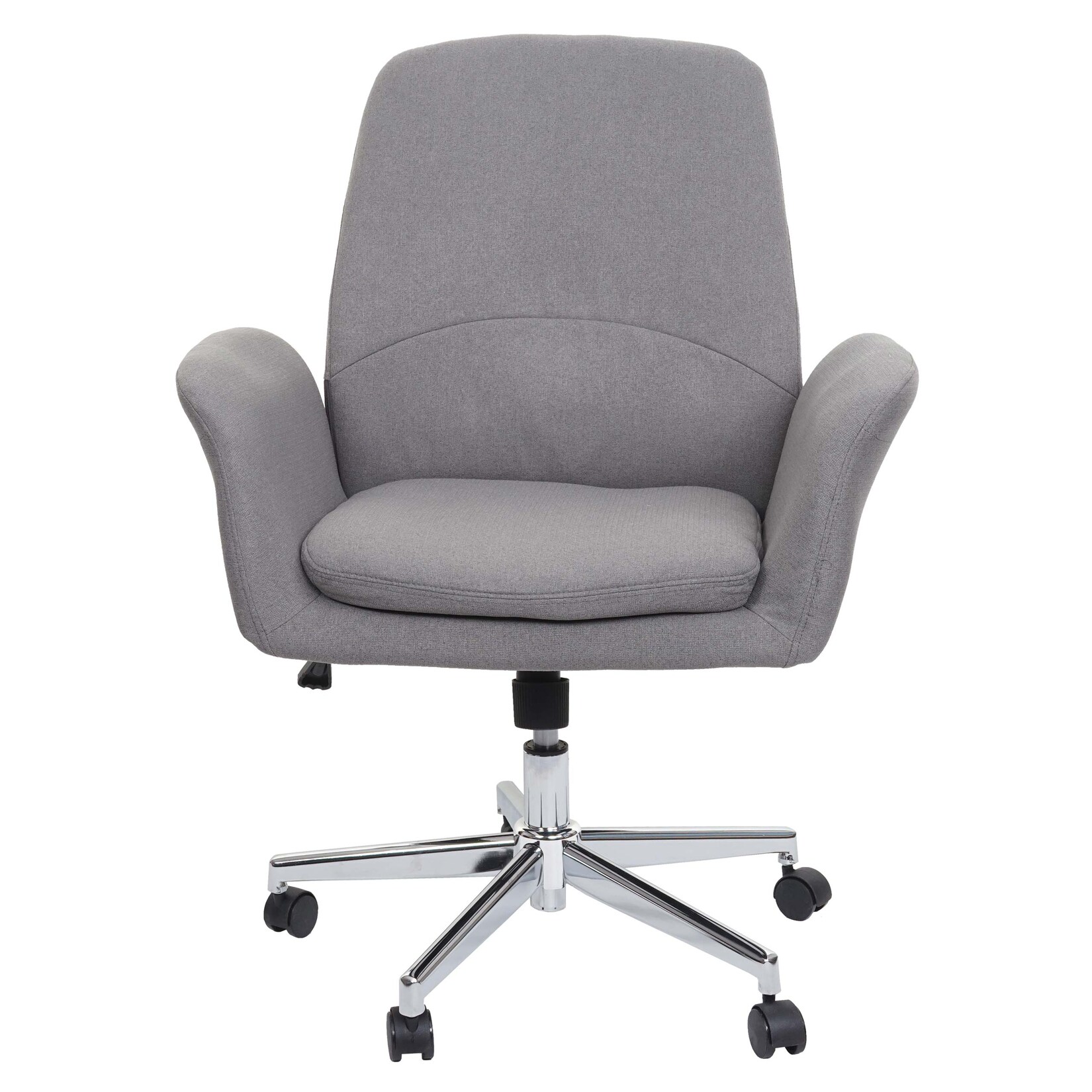 Bürostuhl MCW-K23, Schreibtischstuhl Drehstuhl Lehnstuhl, Stoff/Textil mit Armlehne ~ grau