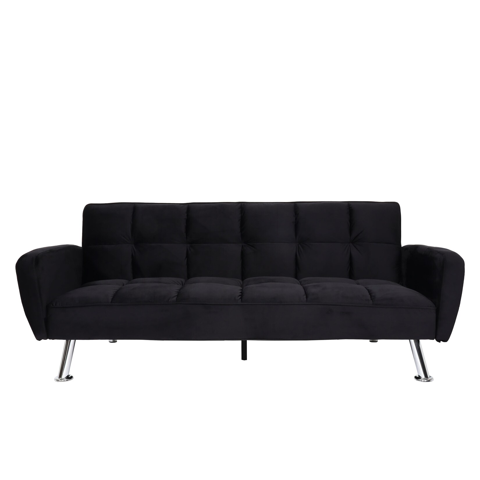 Sofa MCW-K19, Couch Schlafsofa Gästebett Bettsofa Klappsofa, Nosagfederung Schlaffunktion 203cm ~ Samt schwarz