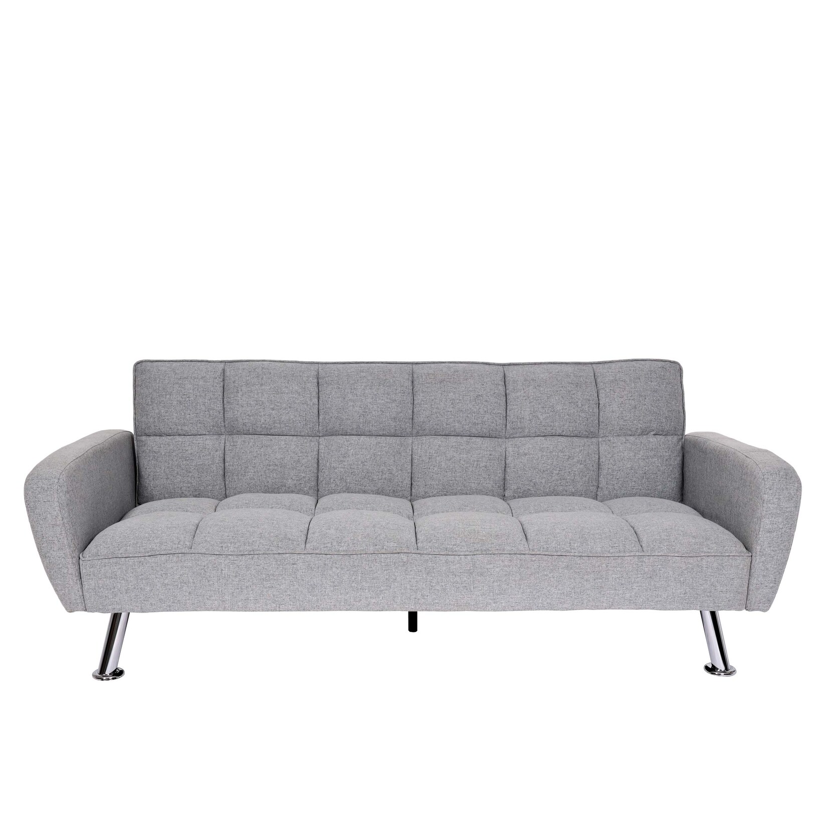 Sofa MCW-K19, Couch Schlafsofa Gästebett Bettsofa Klappsofa, Nosagfederung Schlaffunktion 203cm ~ Stoff/Textil hellgrau
