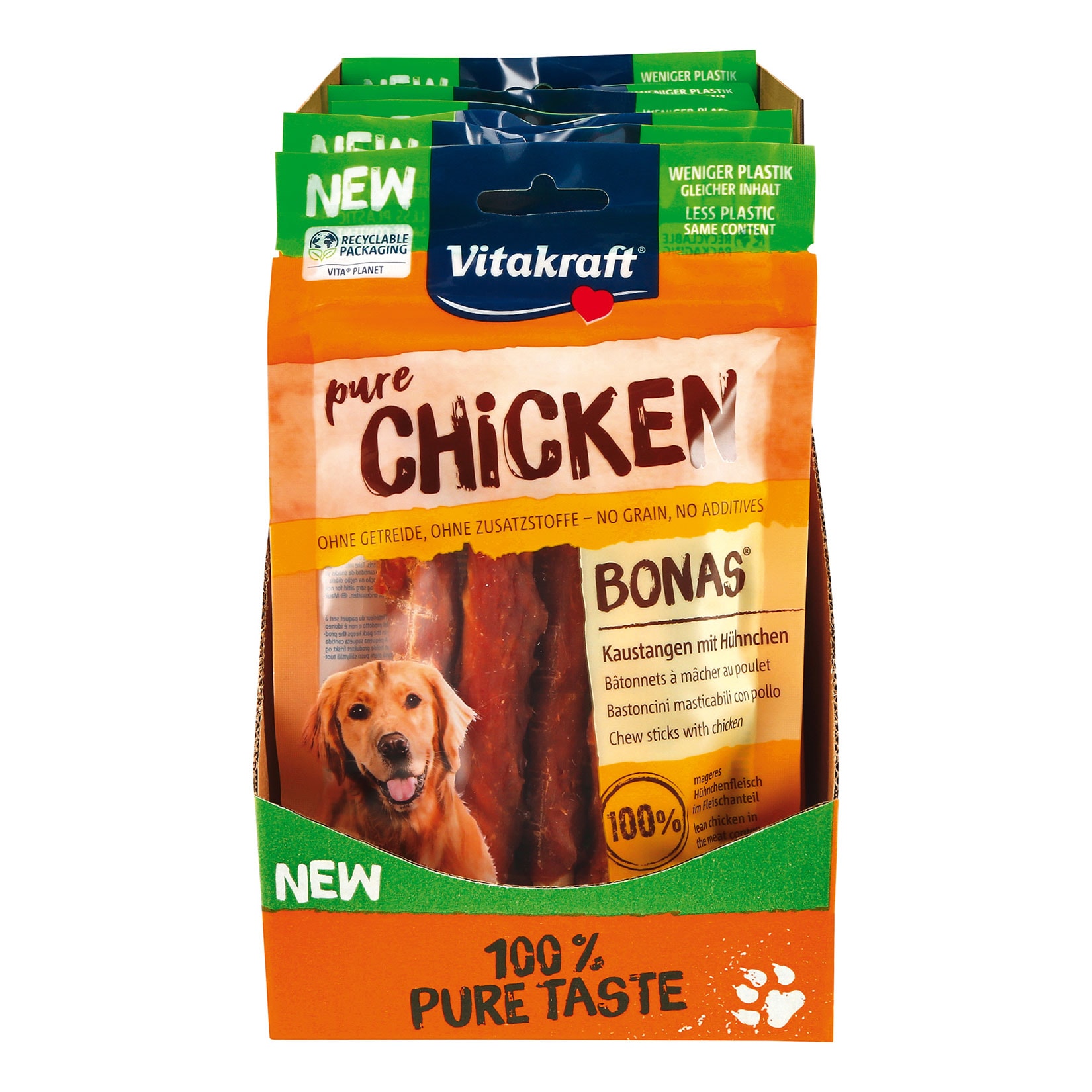 Vitakraft Chicken Bonas Kaustangen Huhn 80 g, 13er Pack - Bild 1