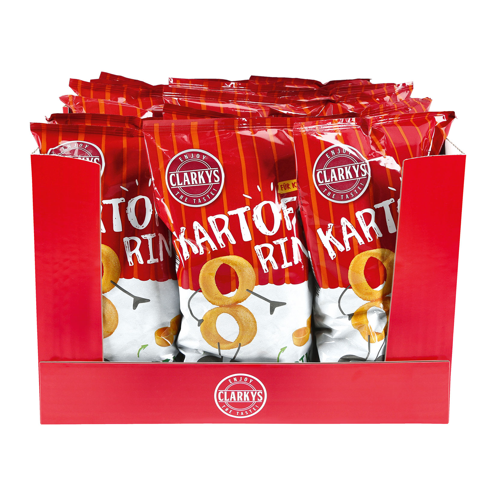 Clarkys Kartoffel Ringe Paprika 100 g, 18er Pack - Bild 1