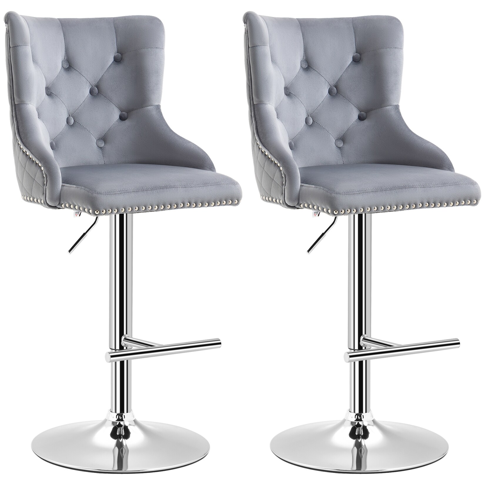 HOMCOM Barhocker-Set Polyester(100%), Stahl, Schaumstoff | 04255633502544