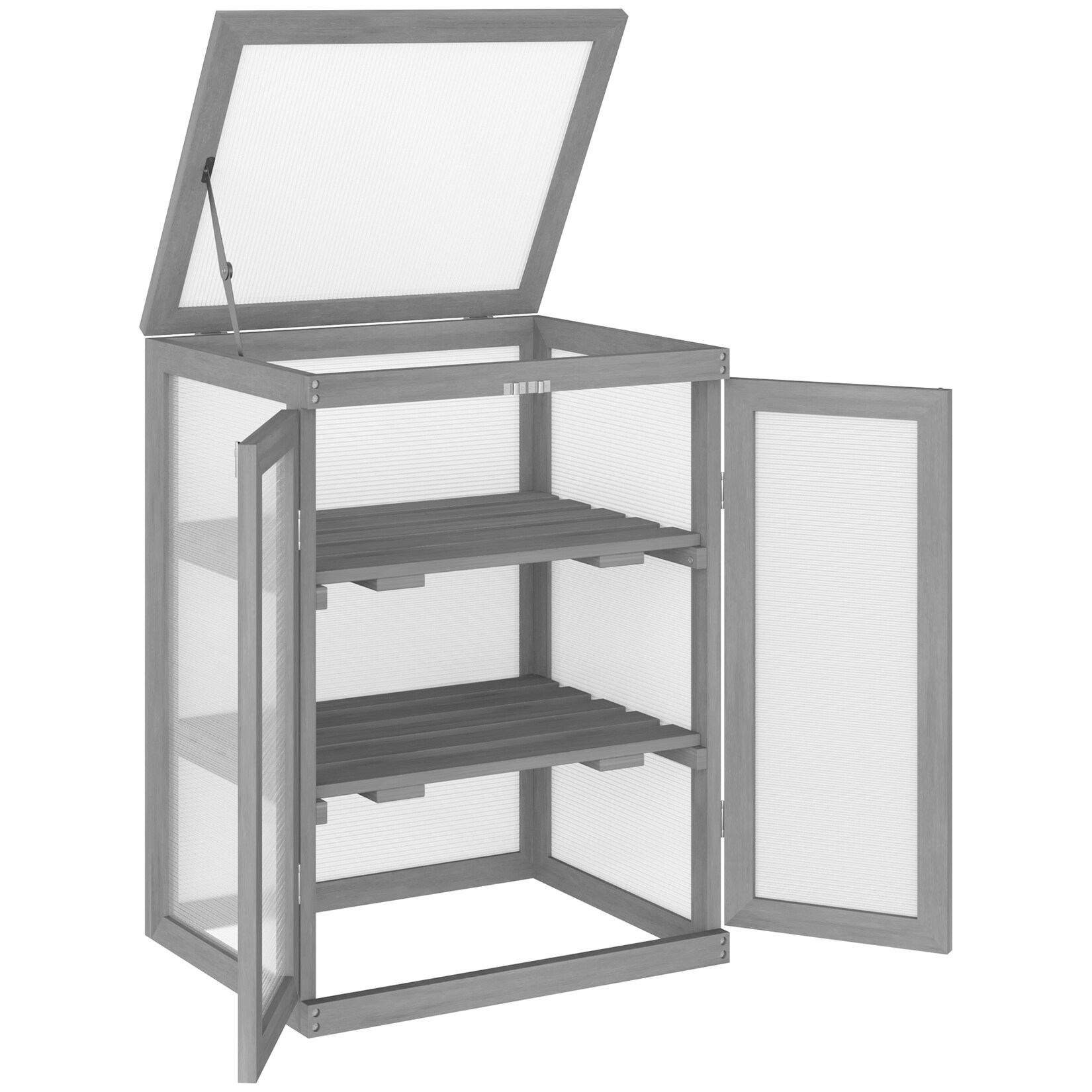 Gewächshaus Tannenholz, Polycarbonat